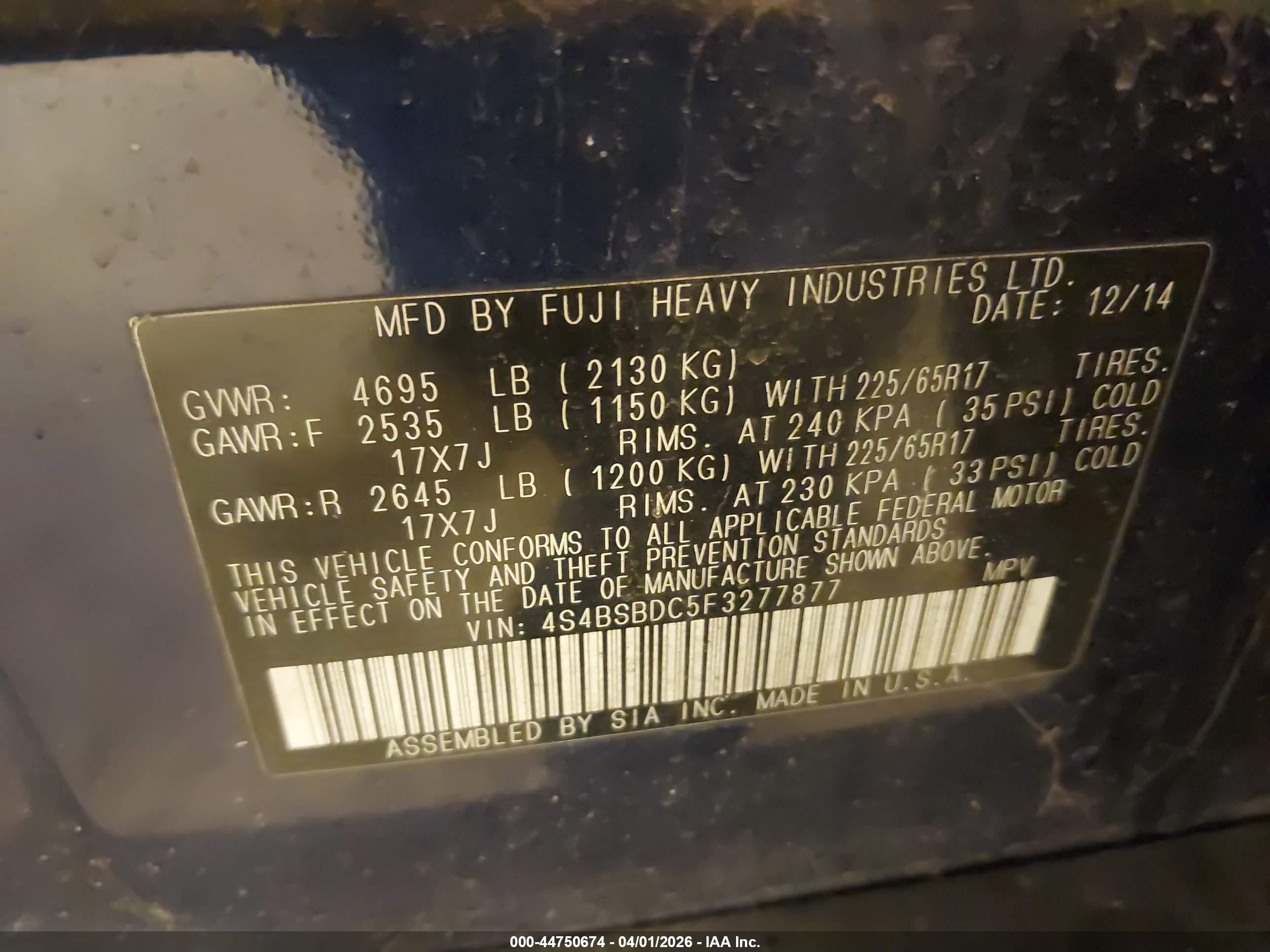 SUBARU OUTBACK image 9