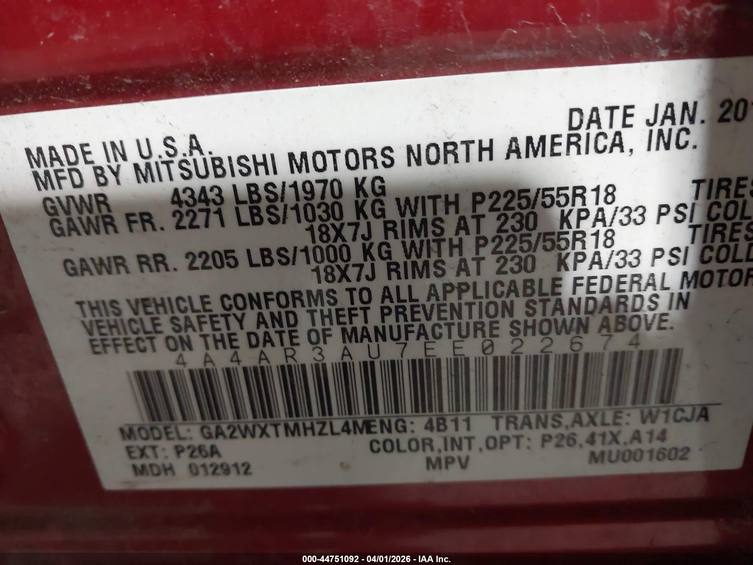 MITSUBISHI OUTLANDER image 9