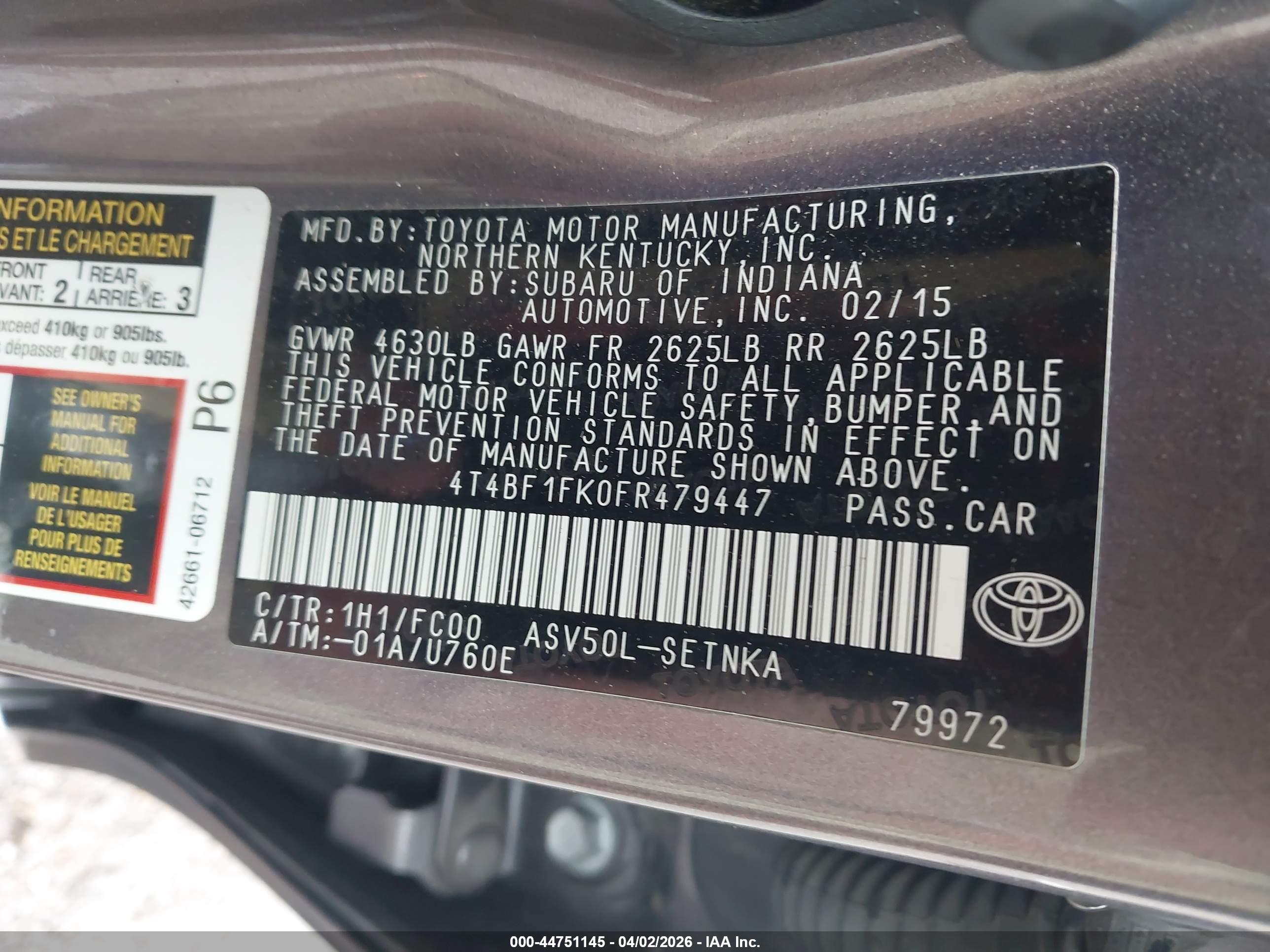 TOYOTA CAMRY image 9