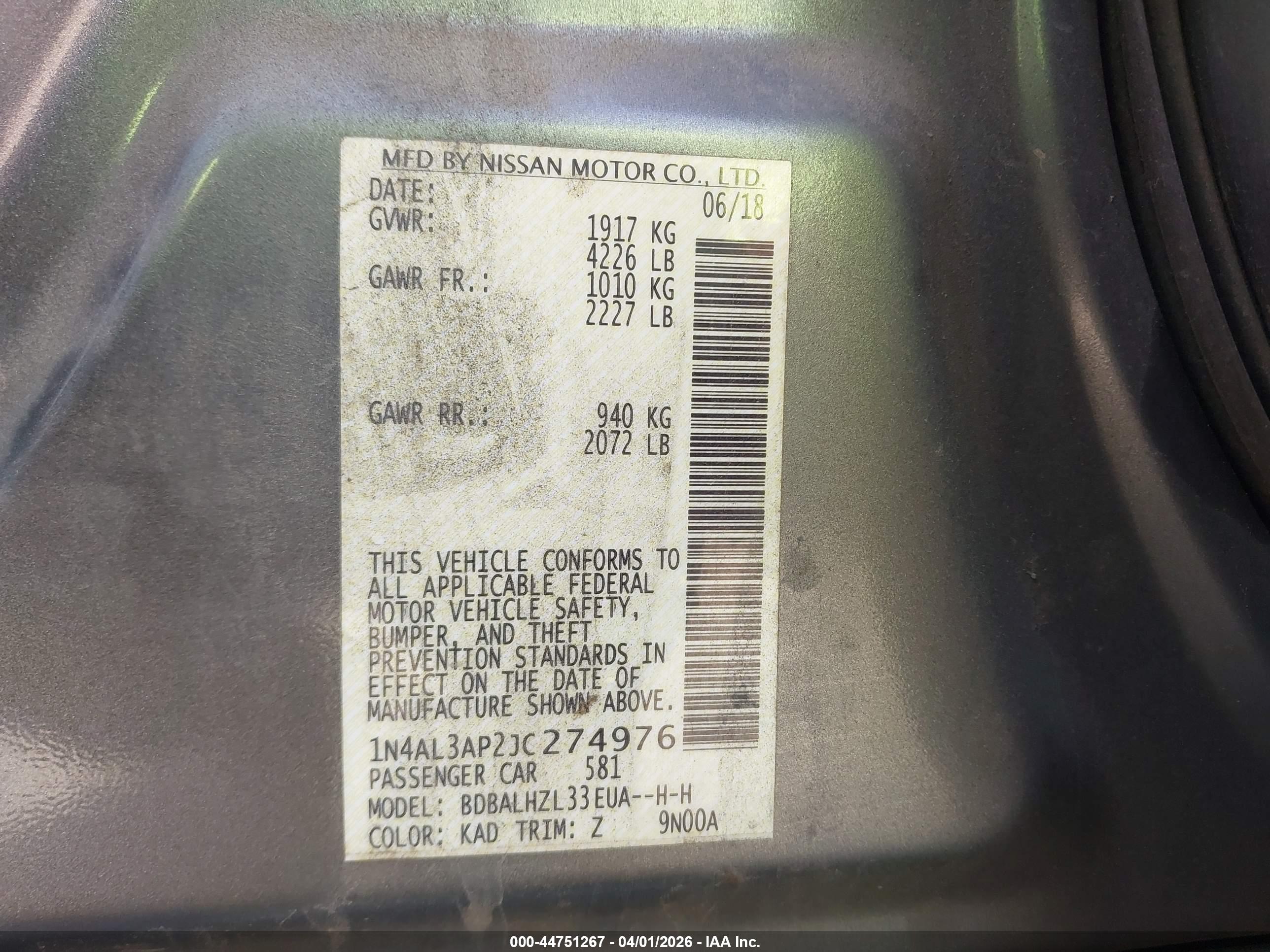 NISSAN ALTIMA image 9