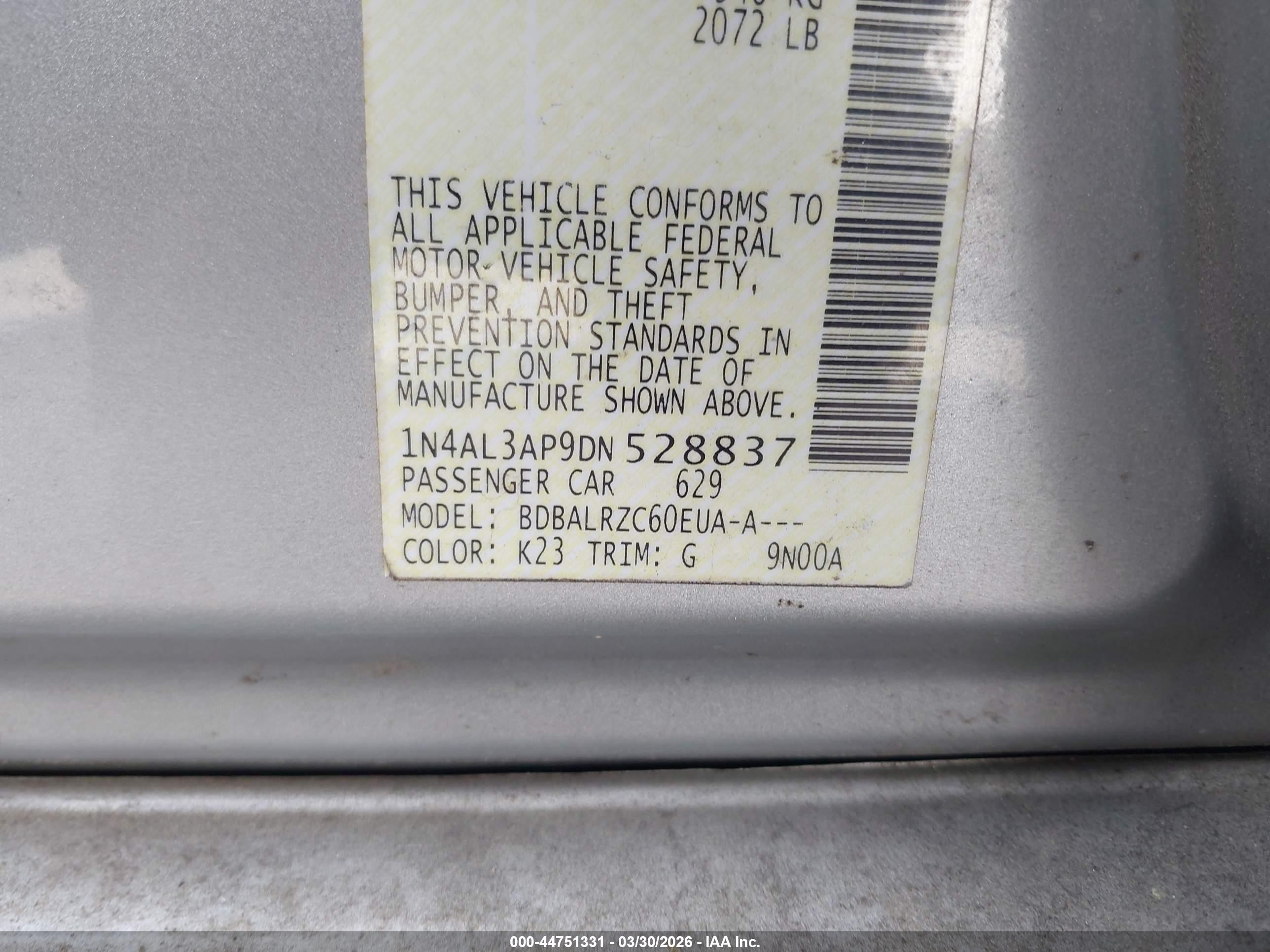 NISSAN ALTIMA image 9