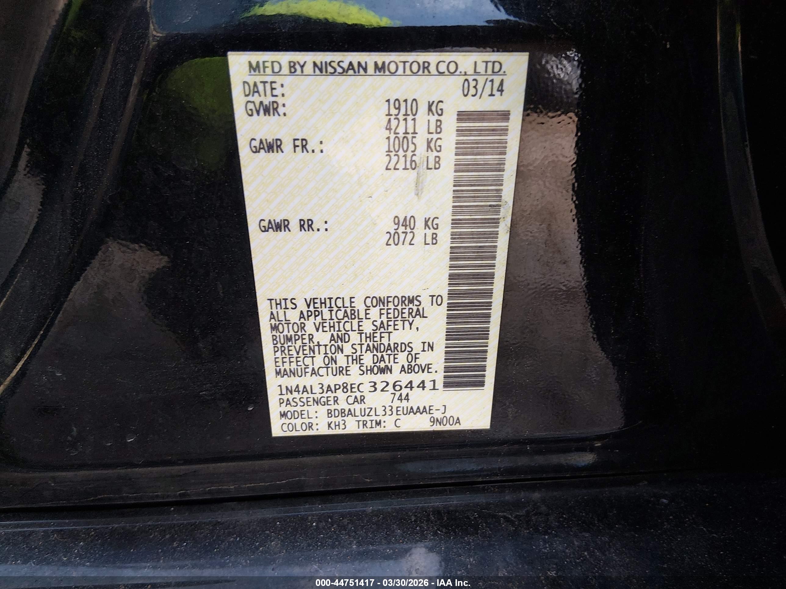 NISSAN ALTIMA image 9
