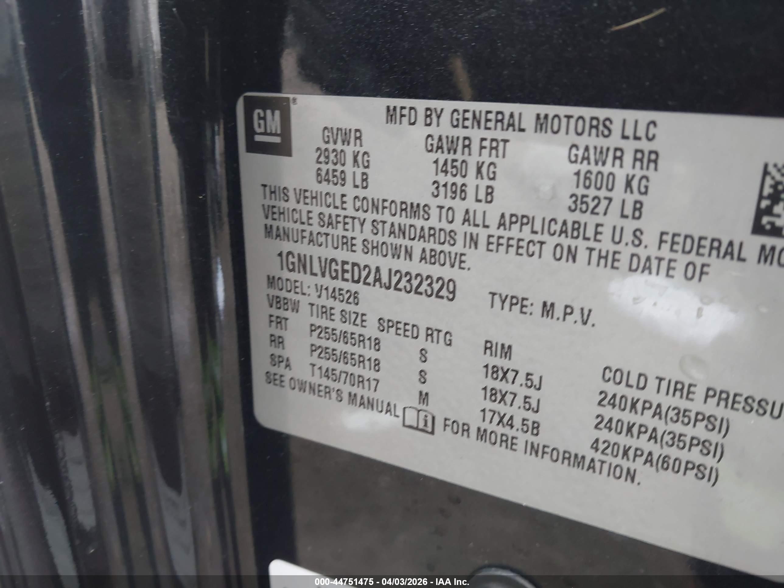 CHEVROLET TRAVERSE image 9