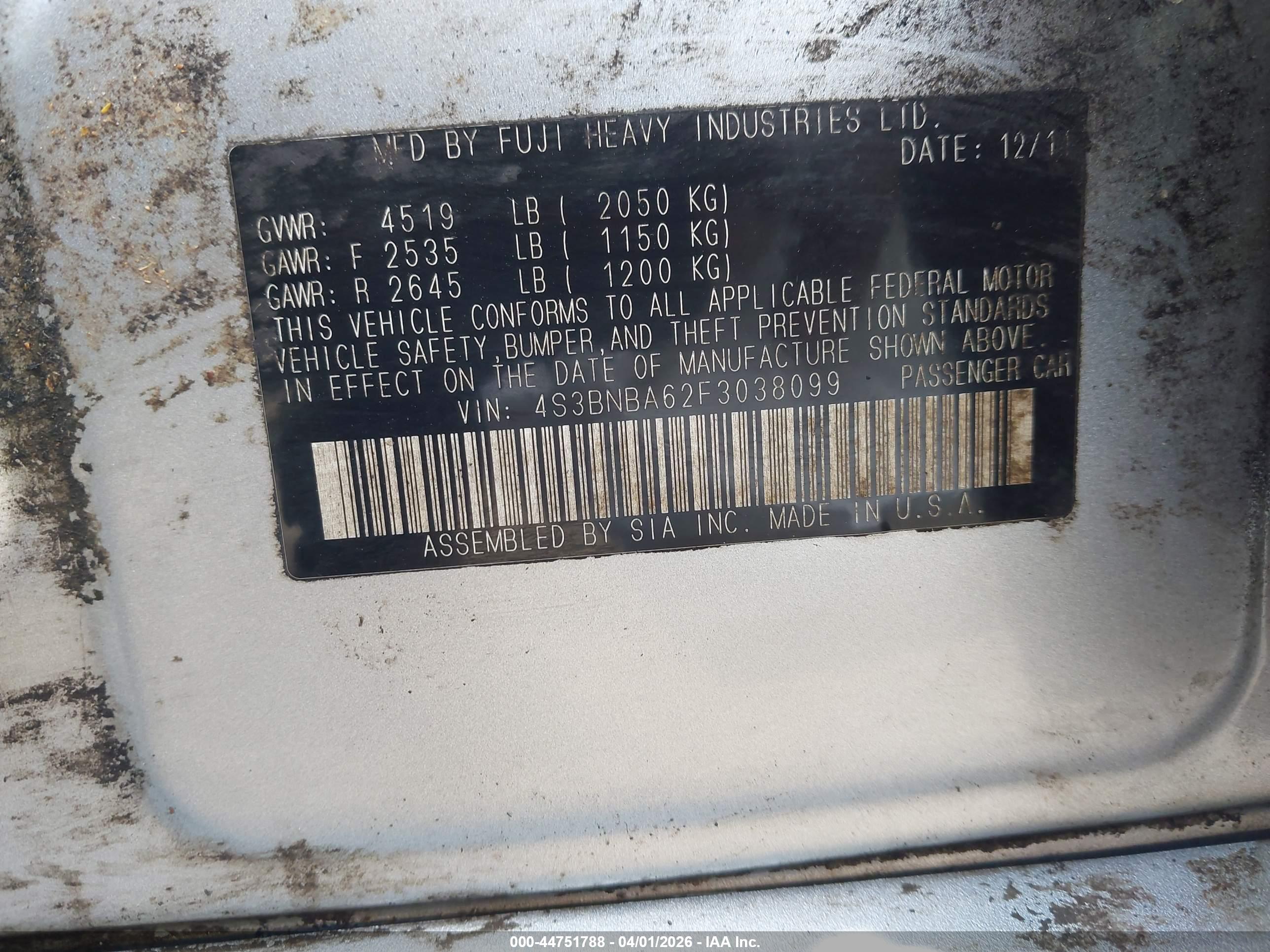 SUBARU LEGACY image 9