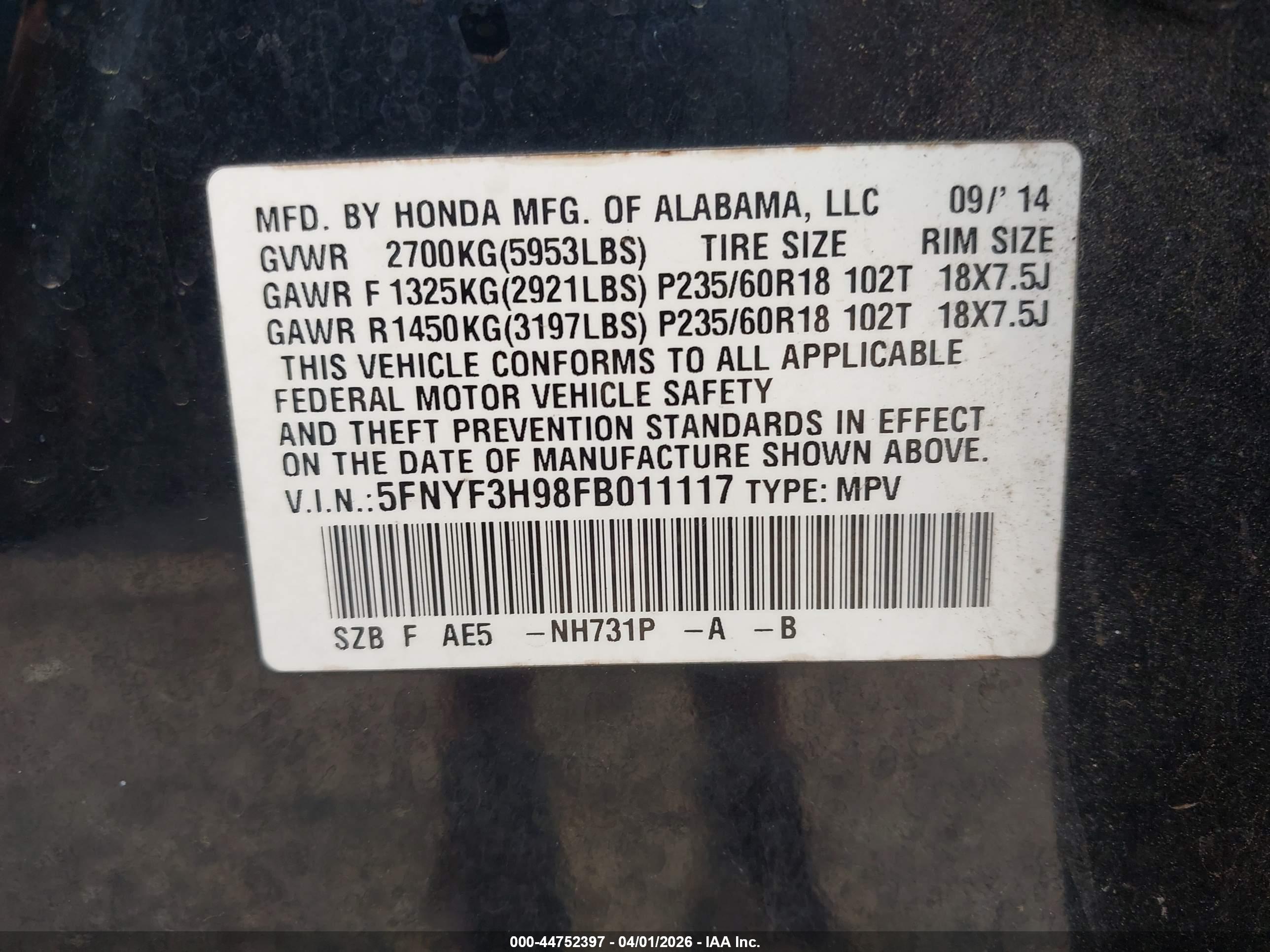 HONDA PILOT image 9