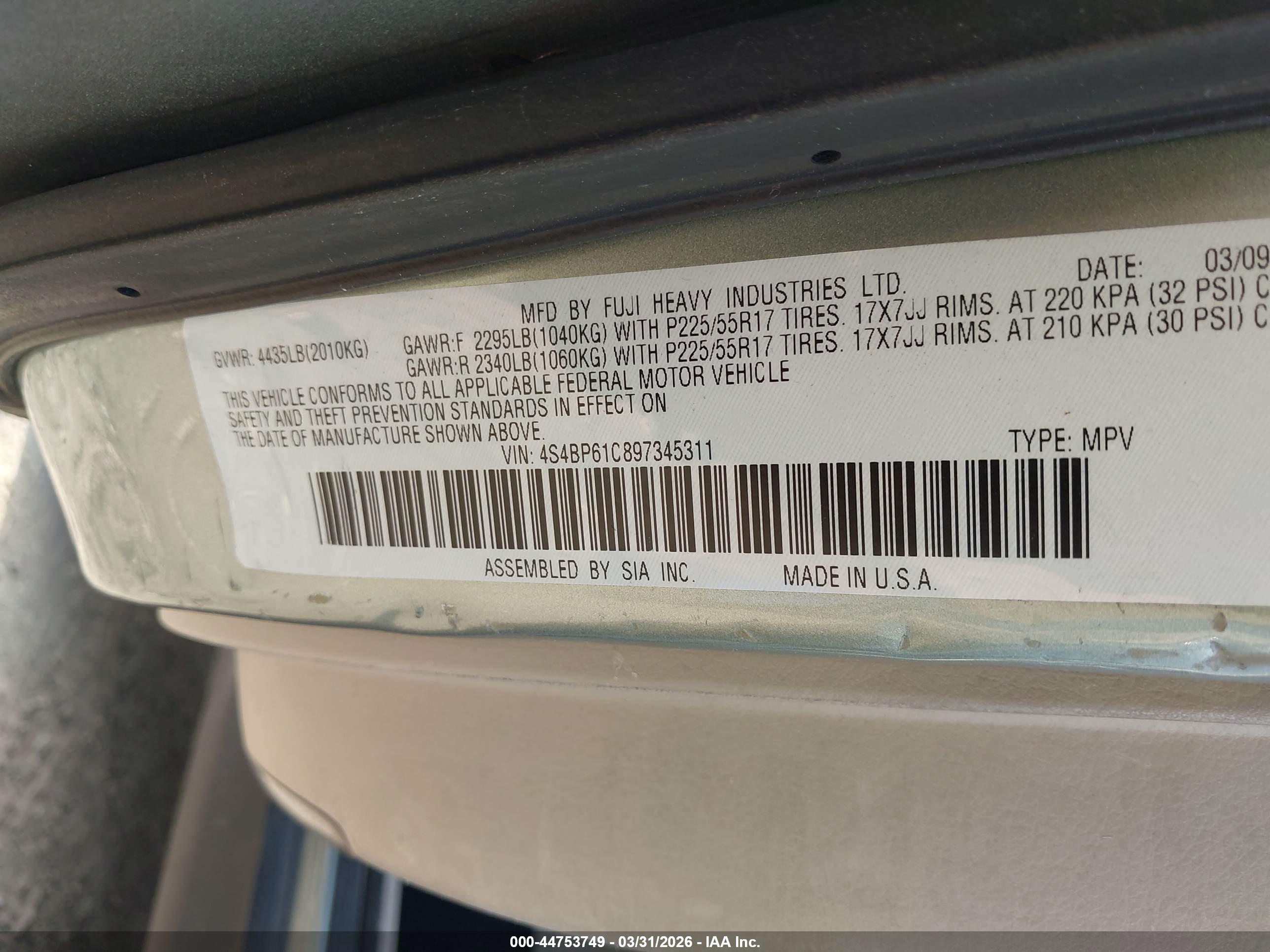 SUBARU OUTBACK image 9