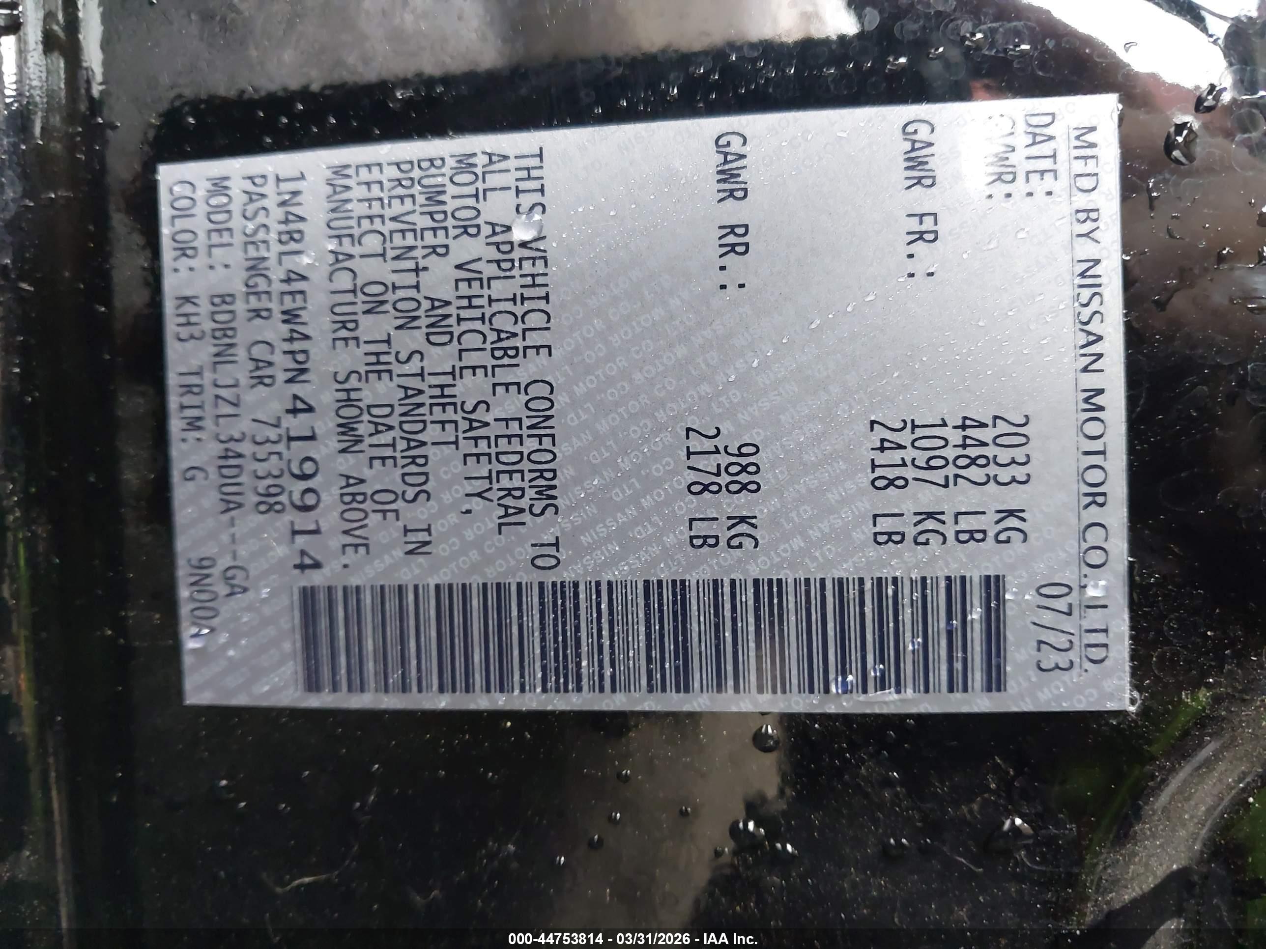 NISSAN ALTIMA image 9