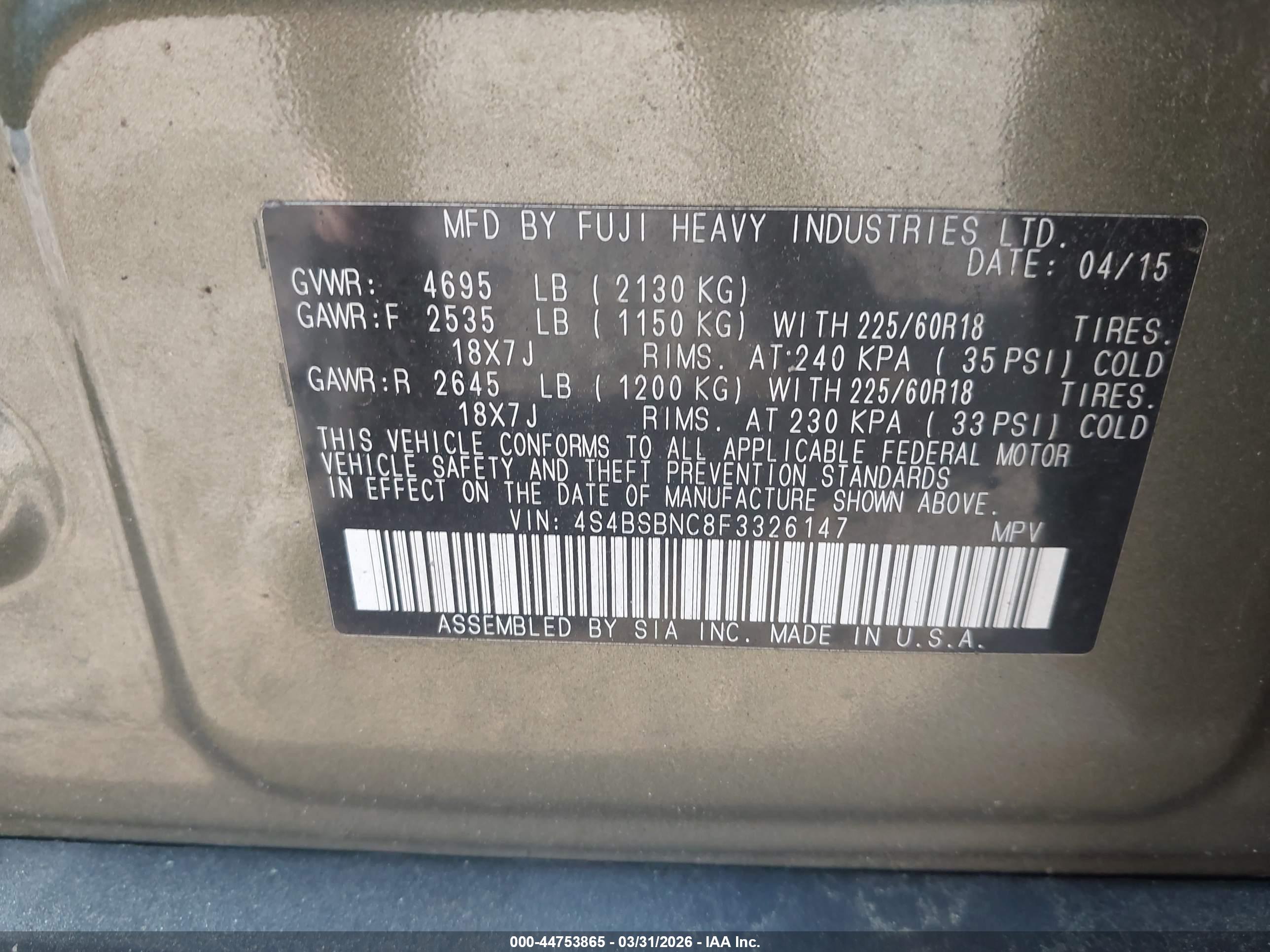 SUBARU OUTBACK image 9