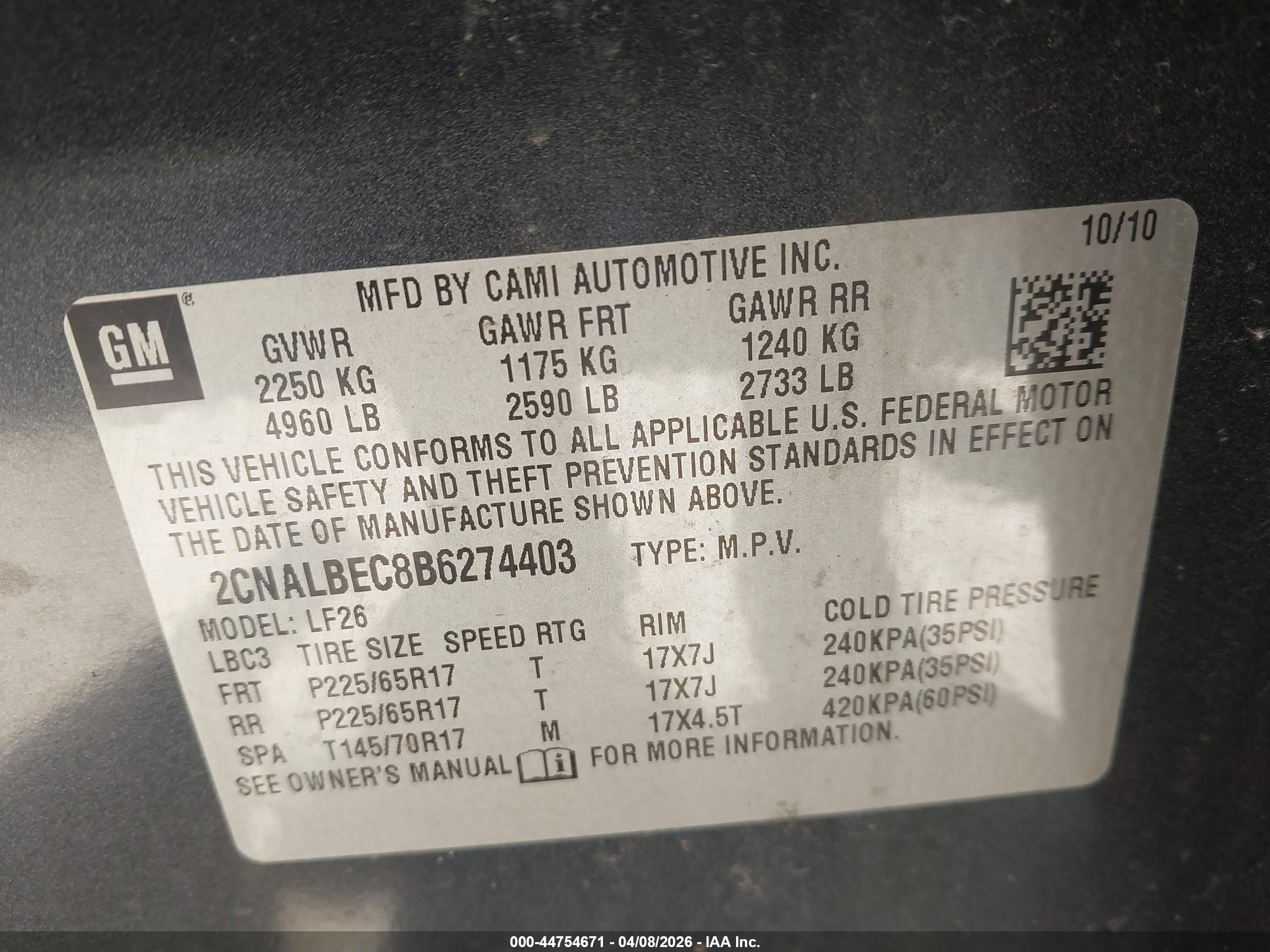 CHEVROLET EQUINOX image 9
