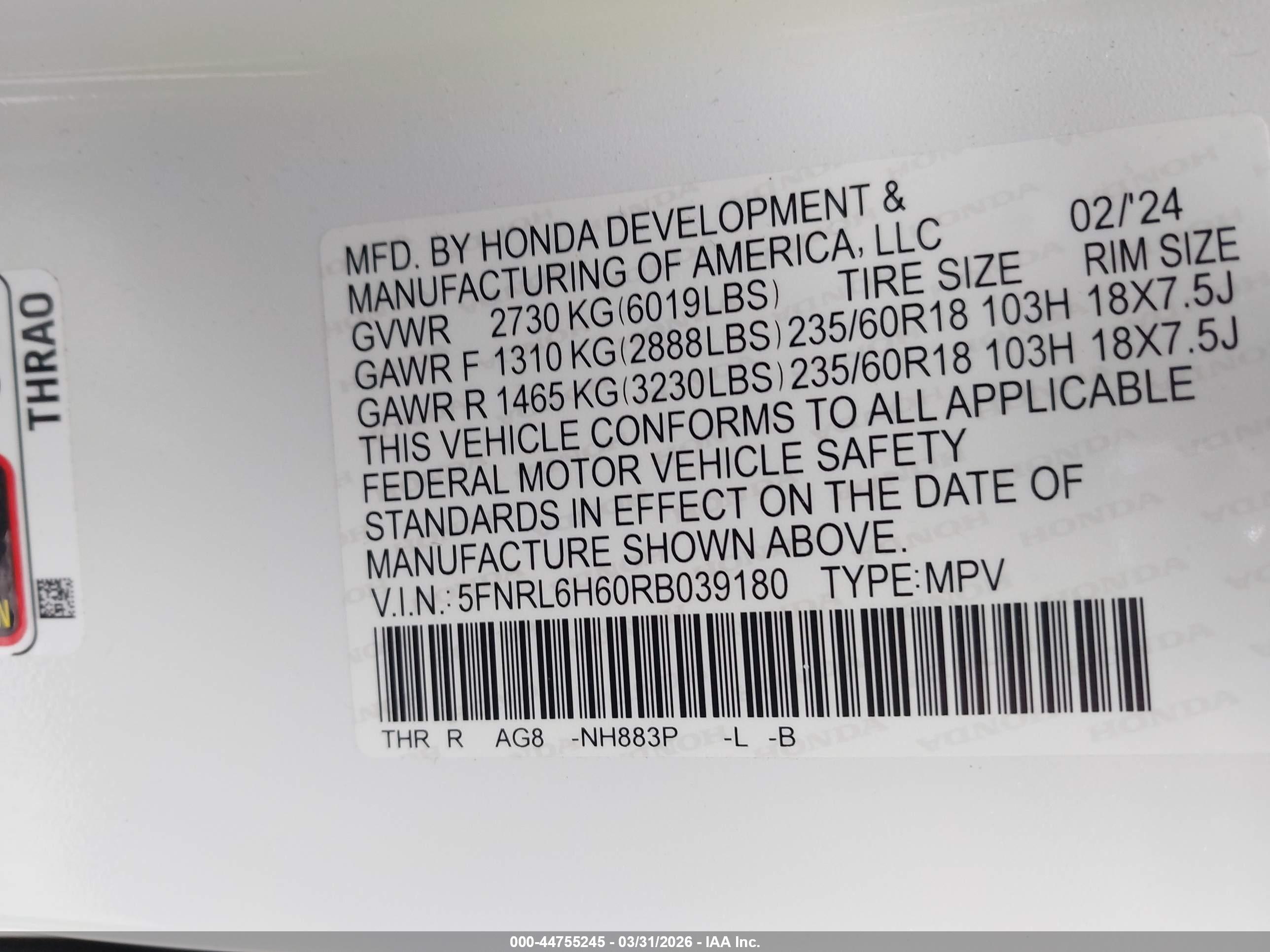 HONDA ODYSSEY image 9