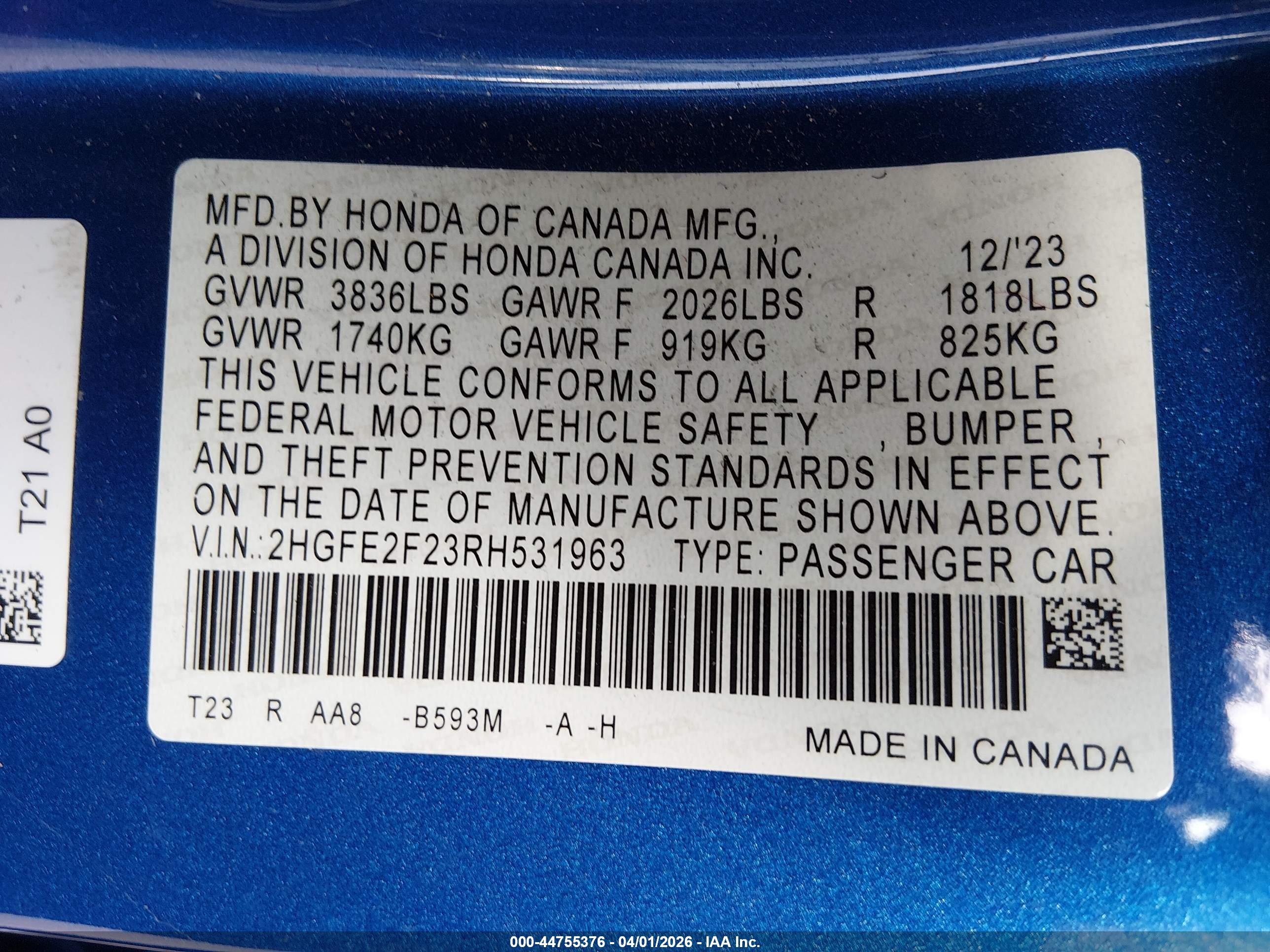 HONDA CIVIC image 9