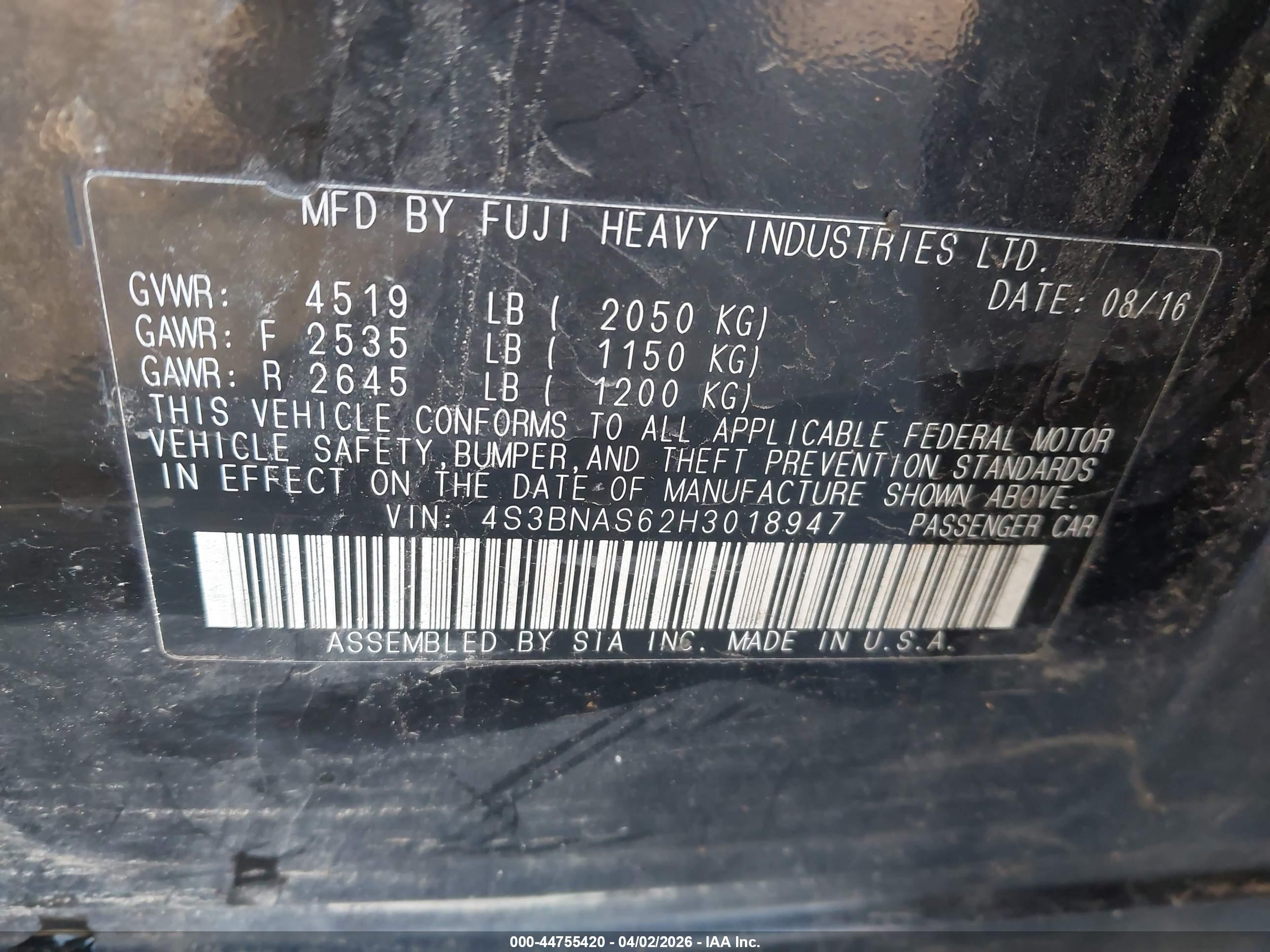 SUBARU LEGACY image 9
