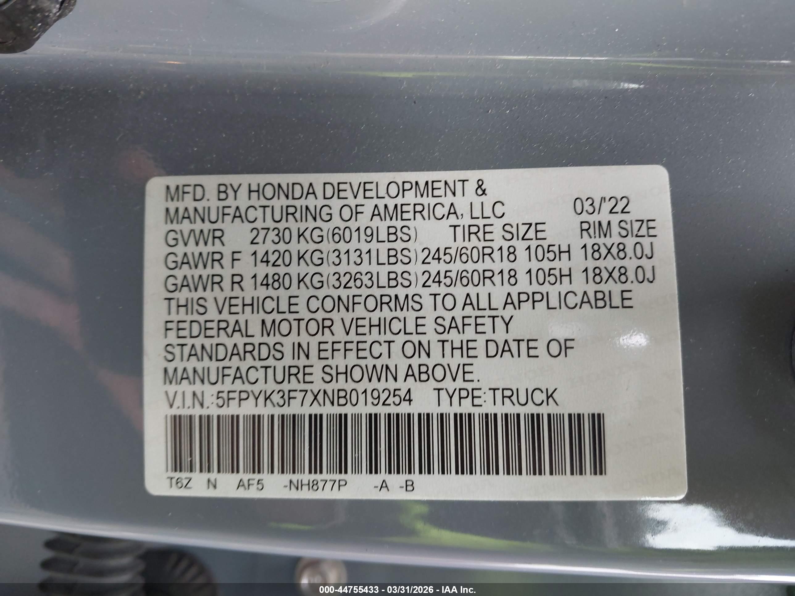 HONDA RIDGELINE image 9