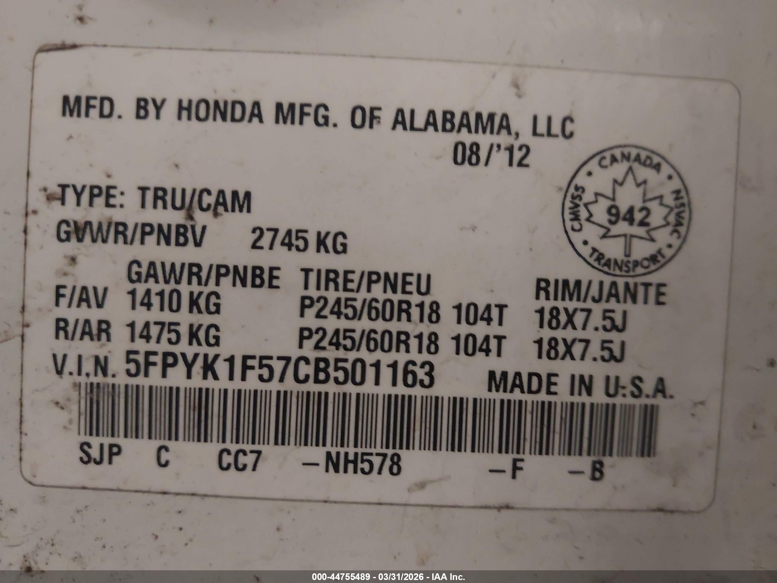 HONDA RIDGELINE image 9