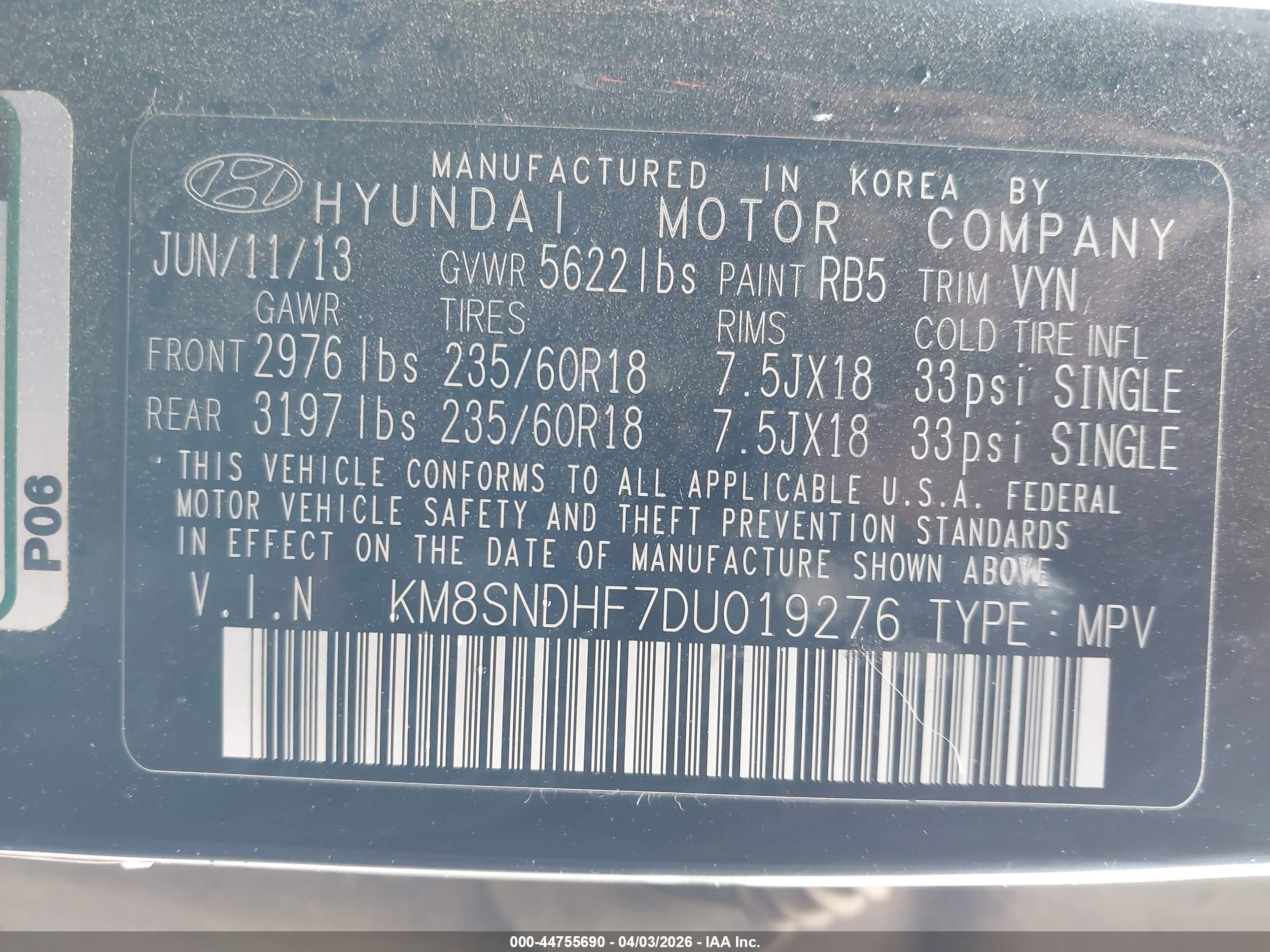 HYUNDAI SANTA image 9