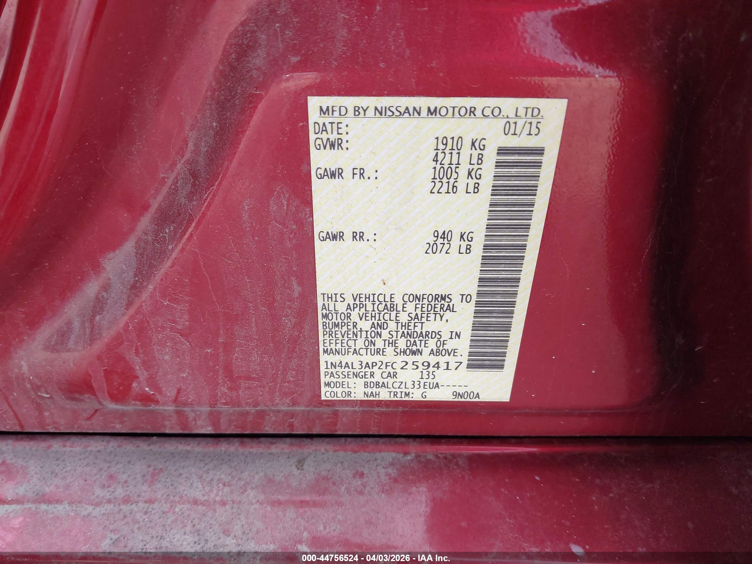 NISSAN ALTIMA image 9
