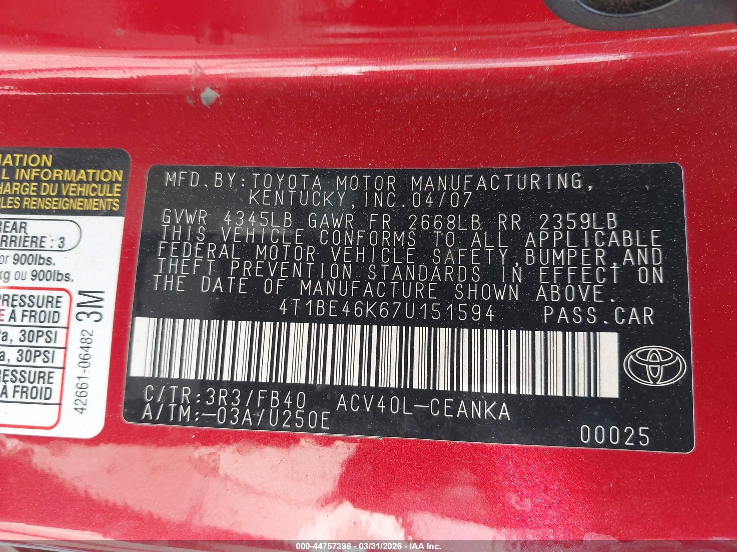 TOYOTA CAMRY image 9