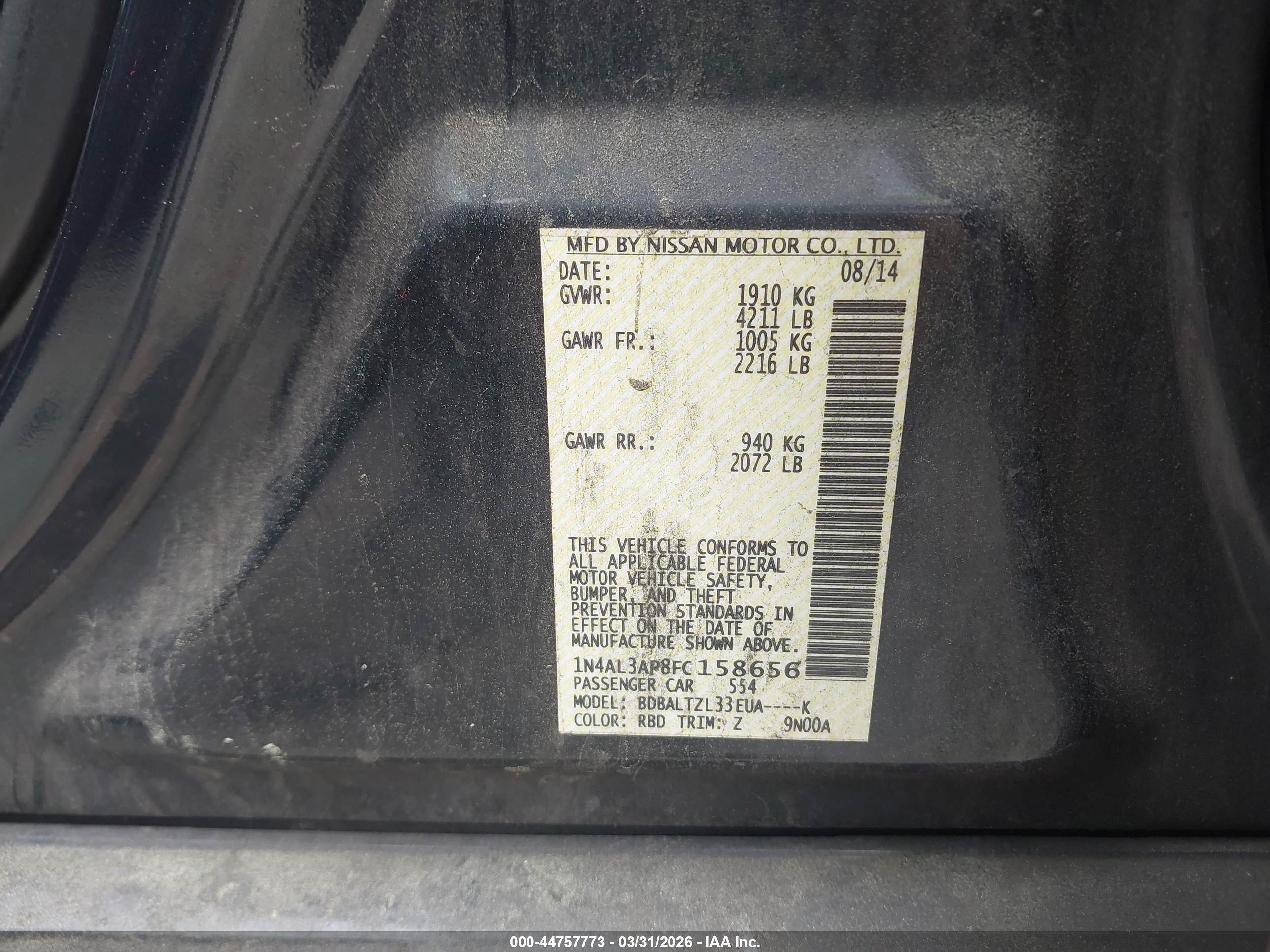 NISSAN ALTIMA image 9