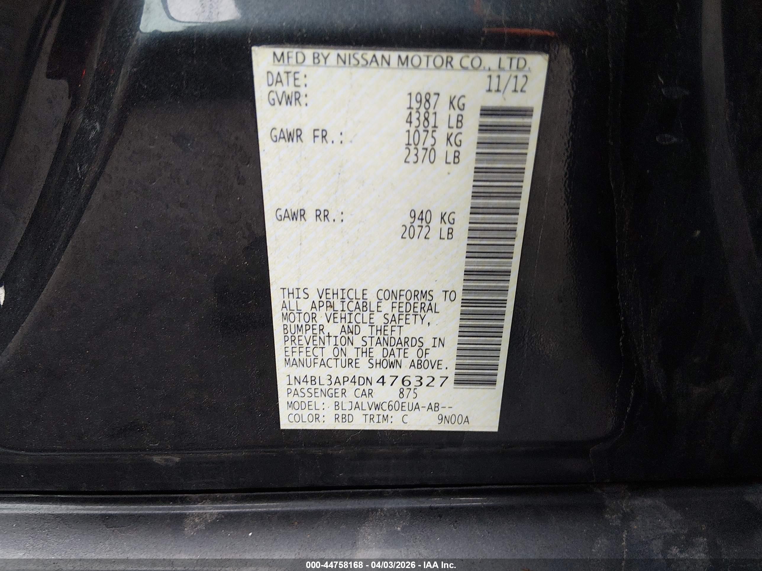 NISSAN ALTIMA image 9