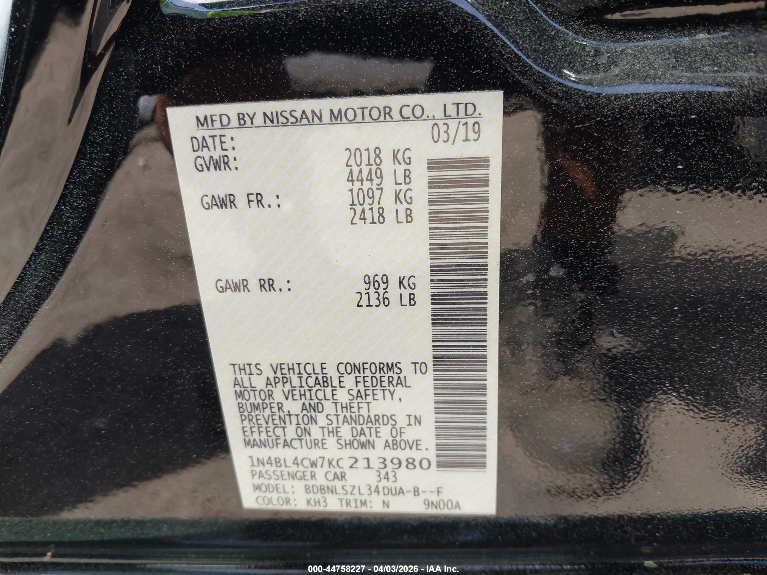 NISSAN ALTIMA image 9
