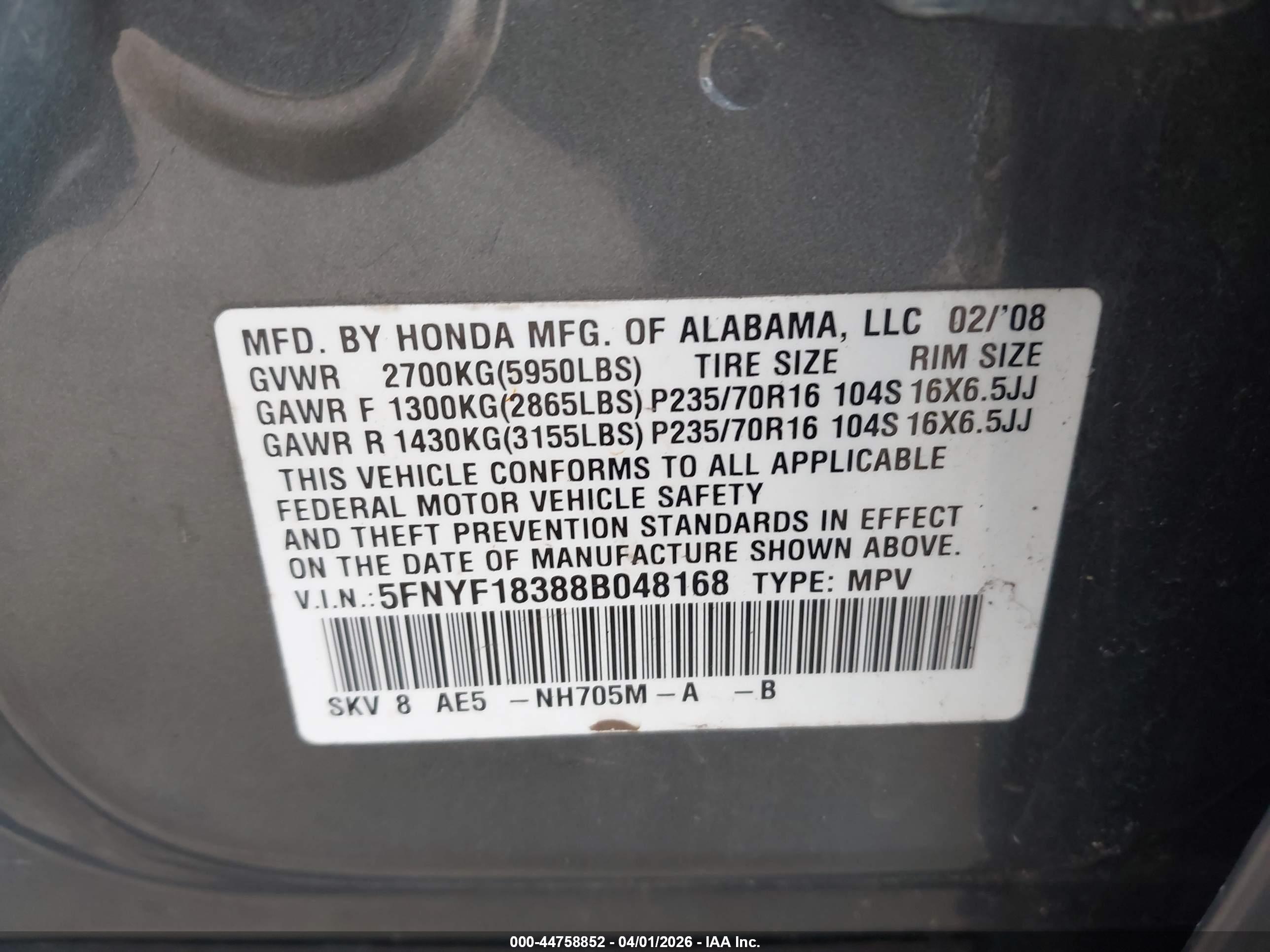 HONDA PILOT image 9