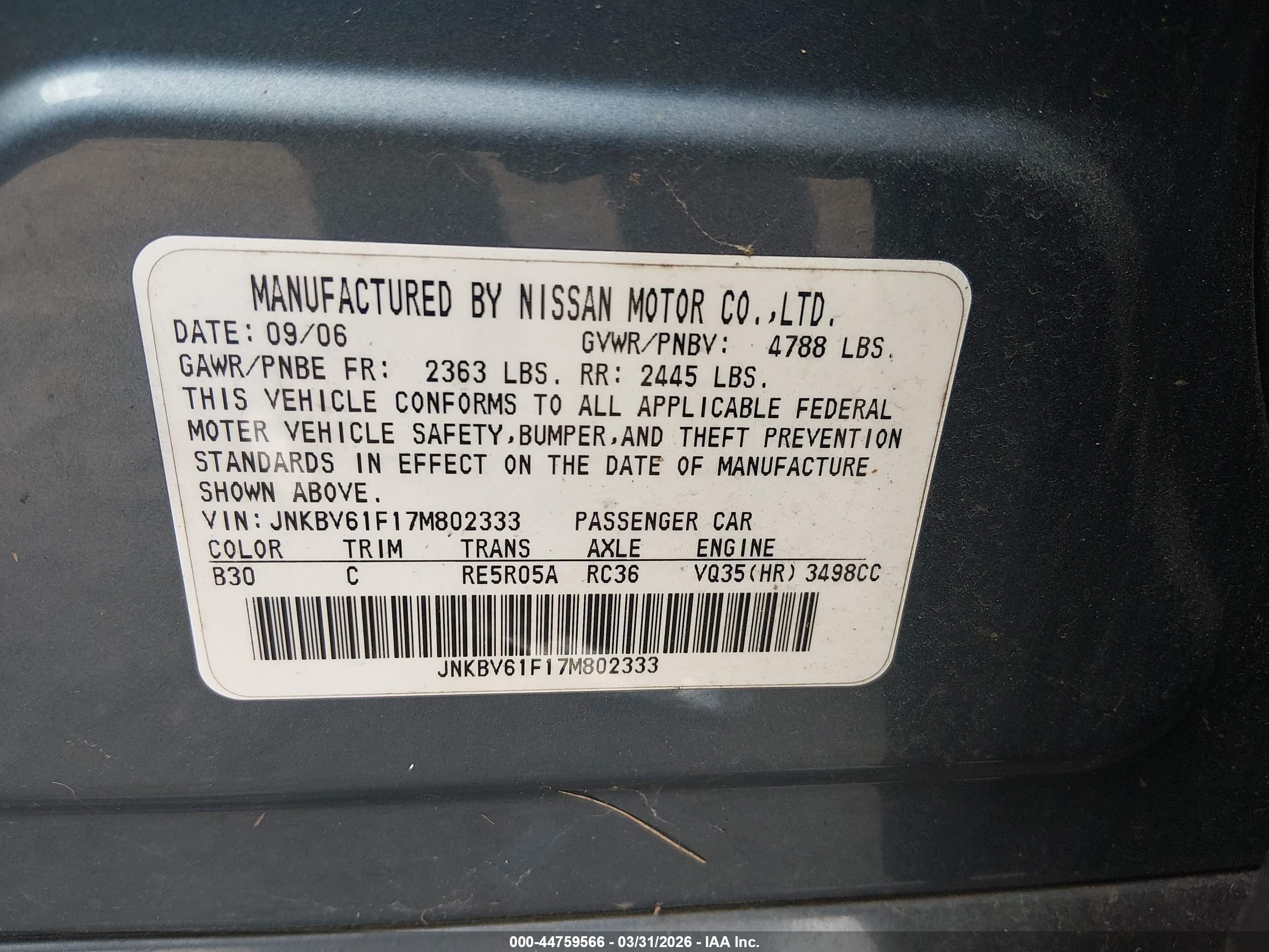 INFINITI G35X image 9