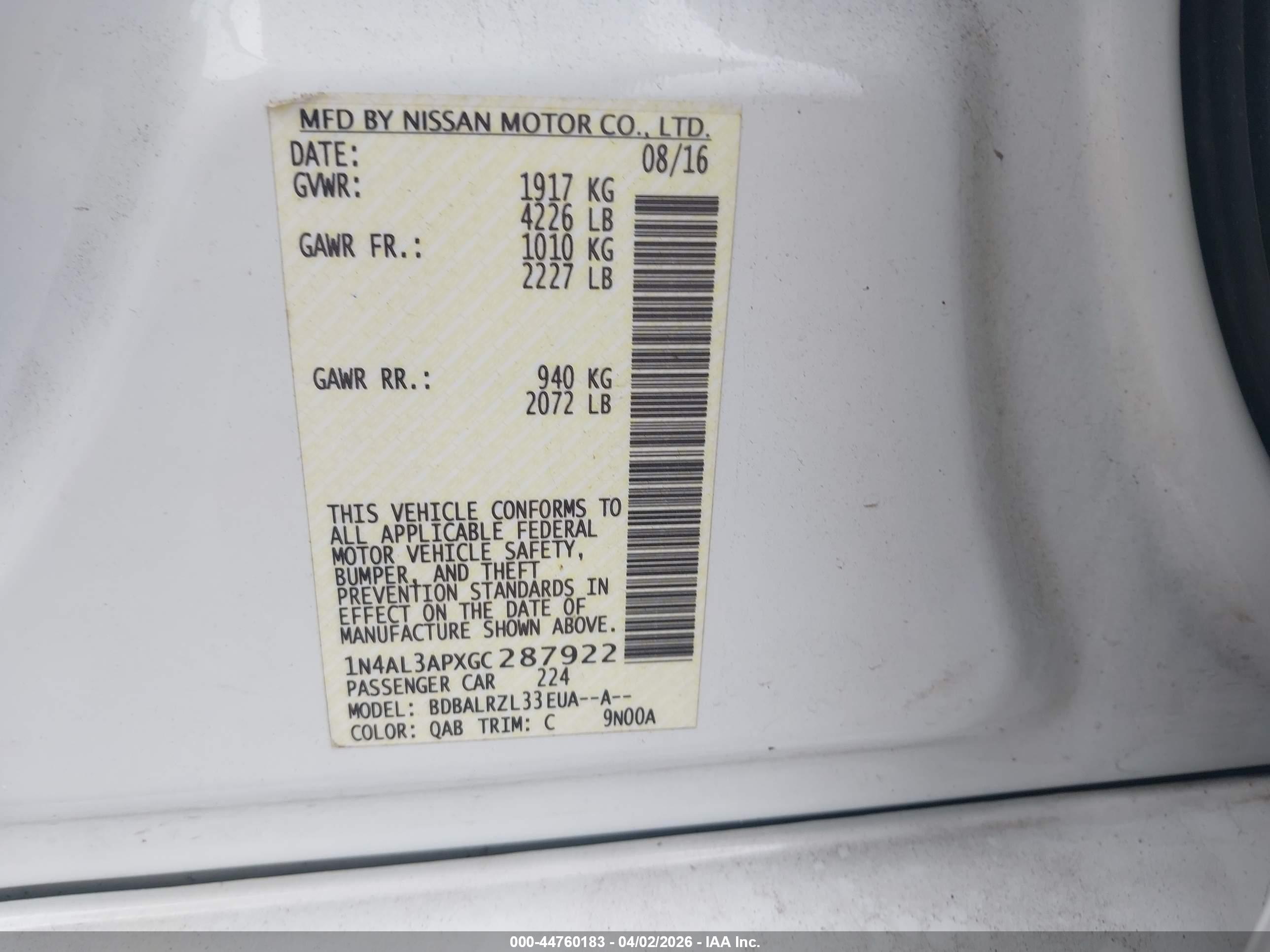 NISSAN ALTIMA image 9