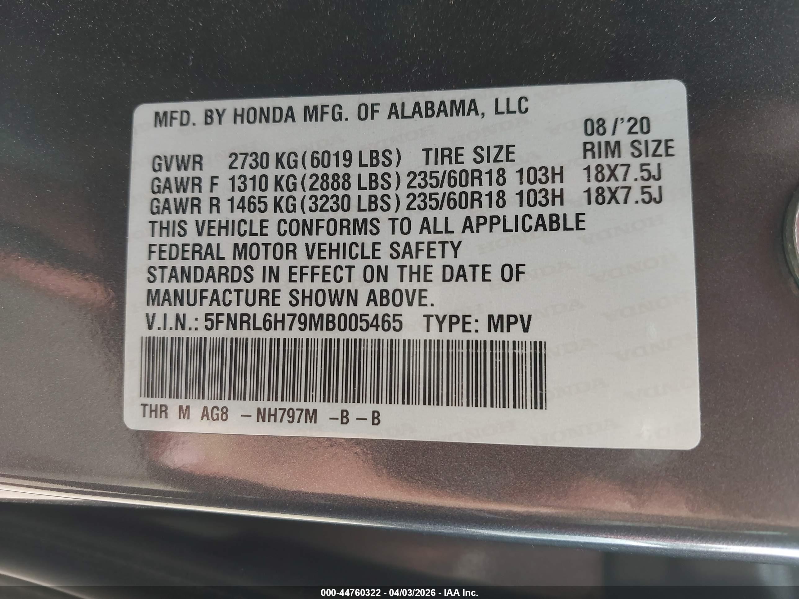 HONDA ODYSSEY image 9