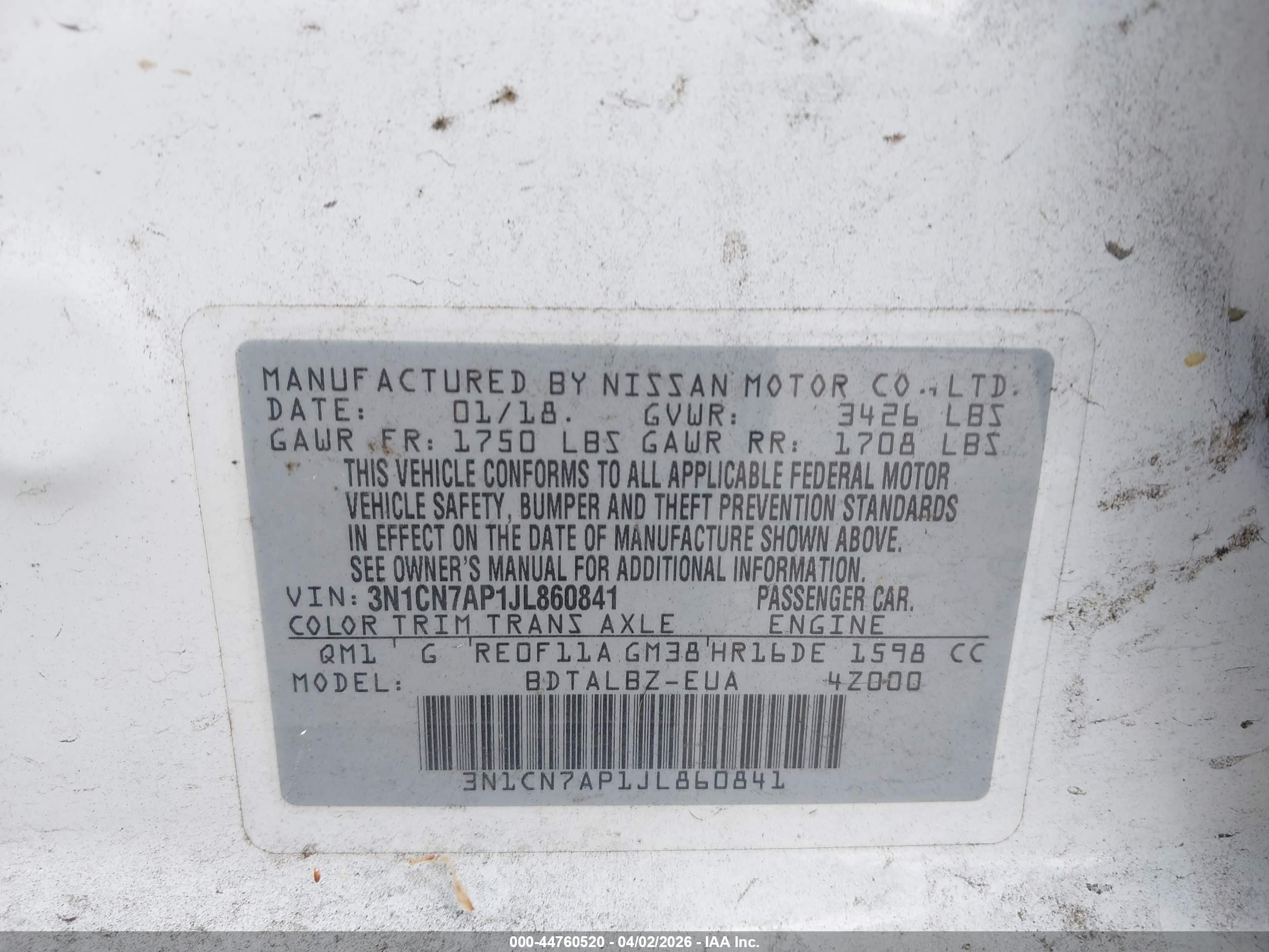 NISSAN VERSA image 9