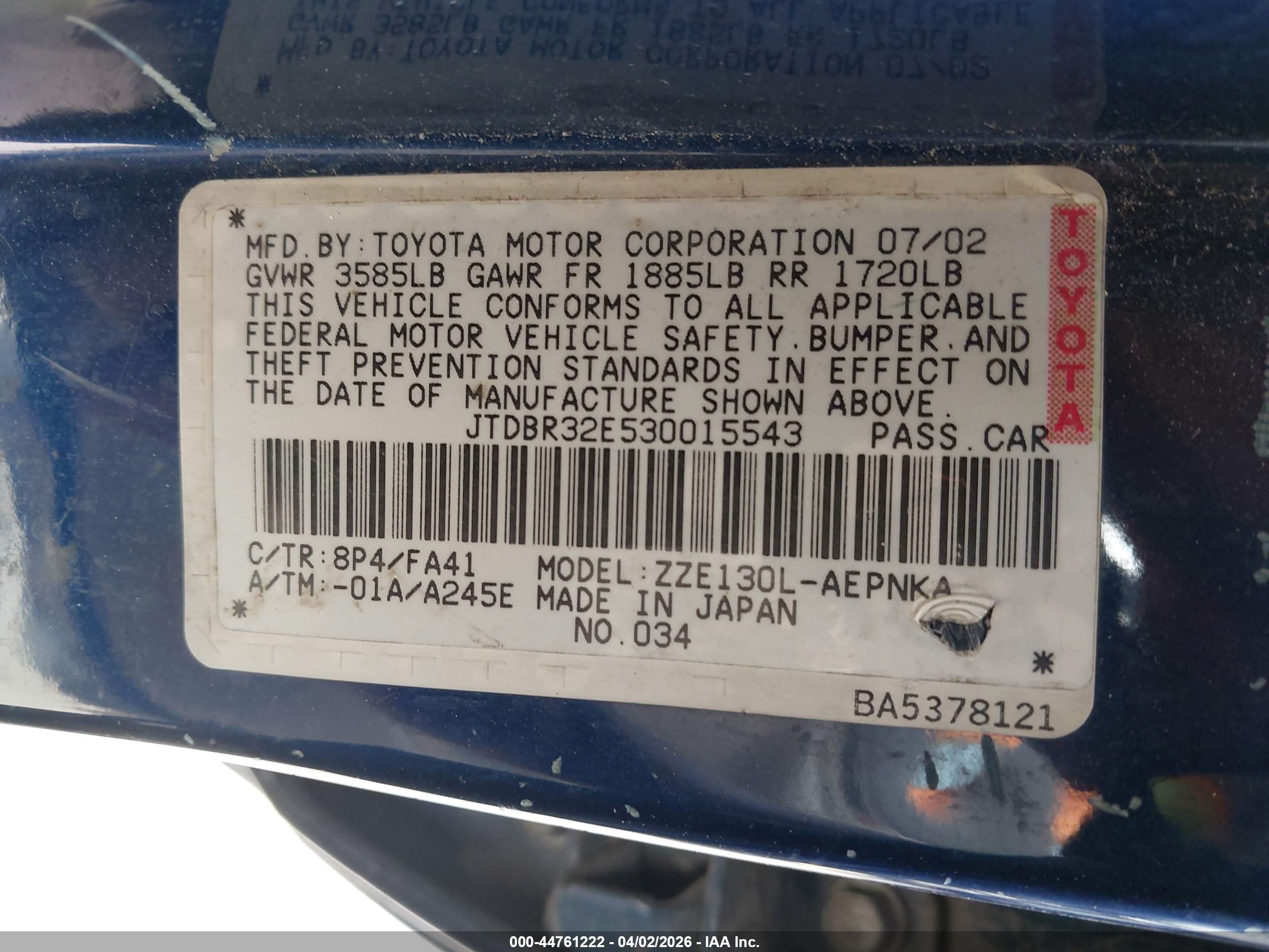 TOYOTA COROLLA image 9