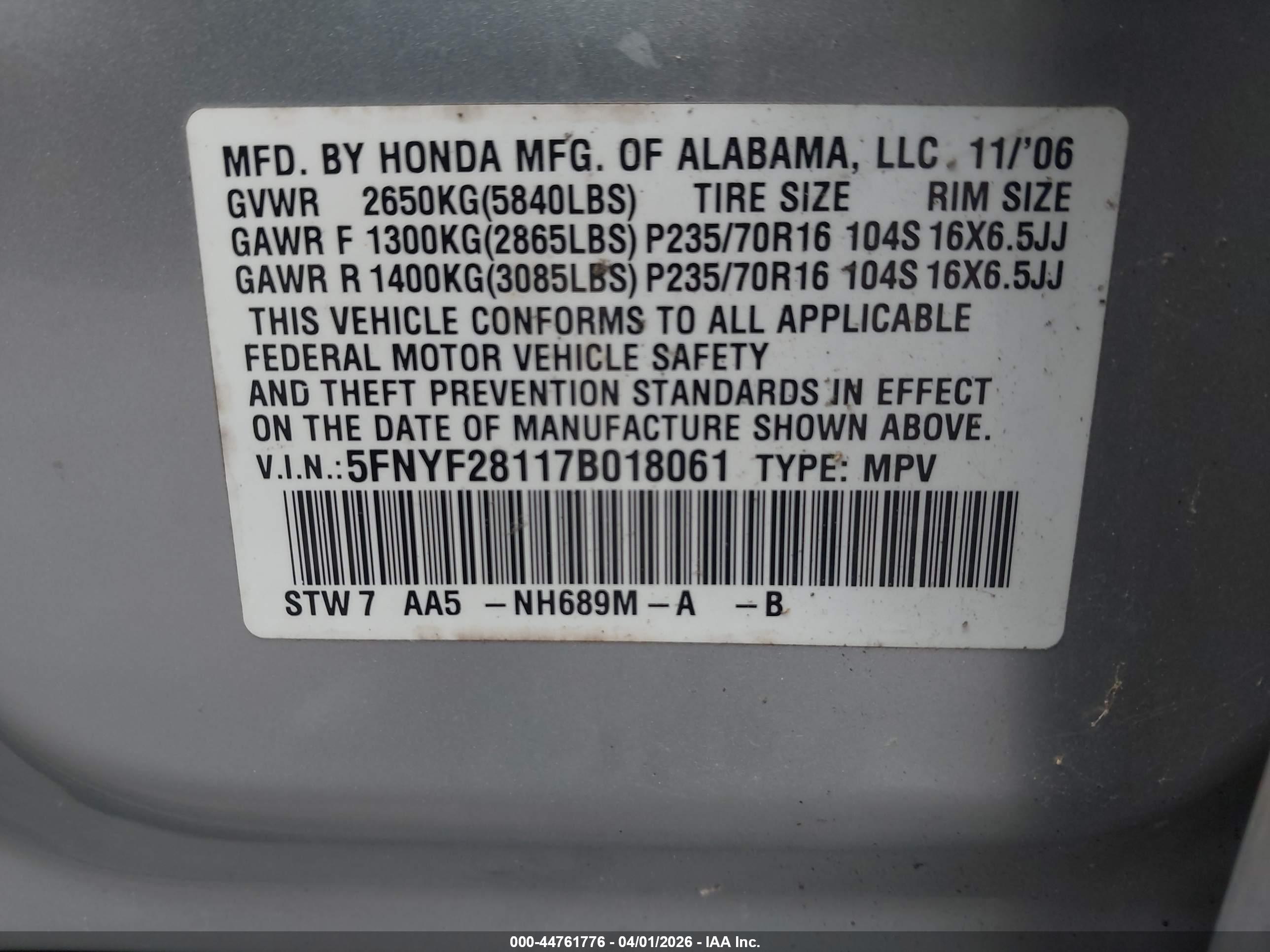 HONDA PILOT image 9