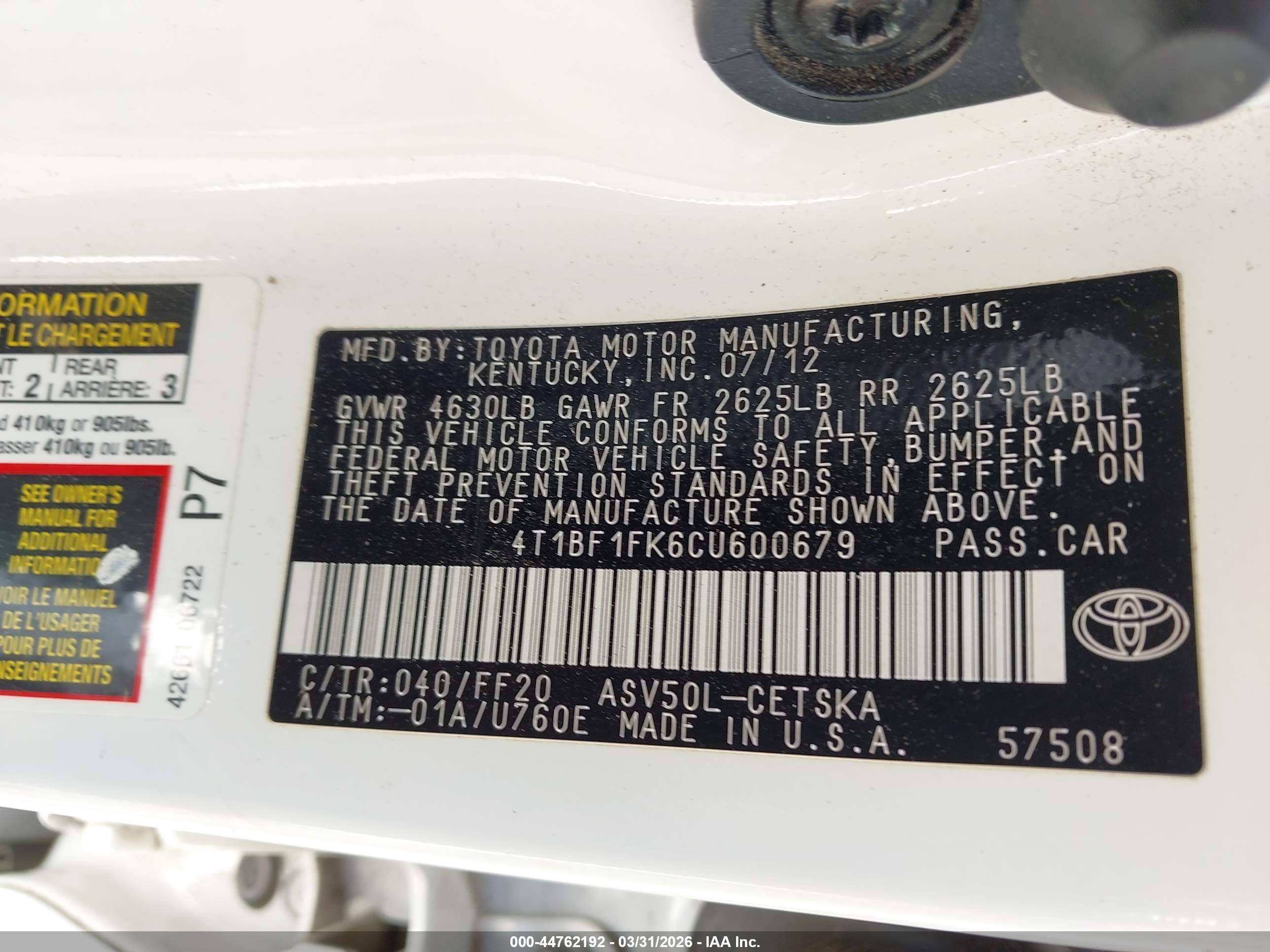 TOYOTA CAMRY image 9