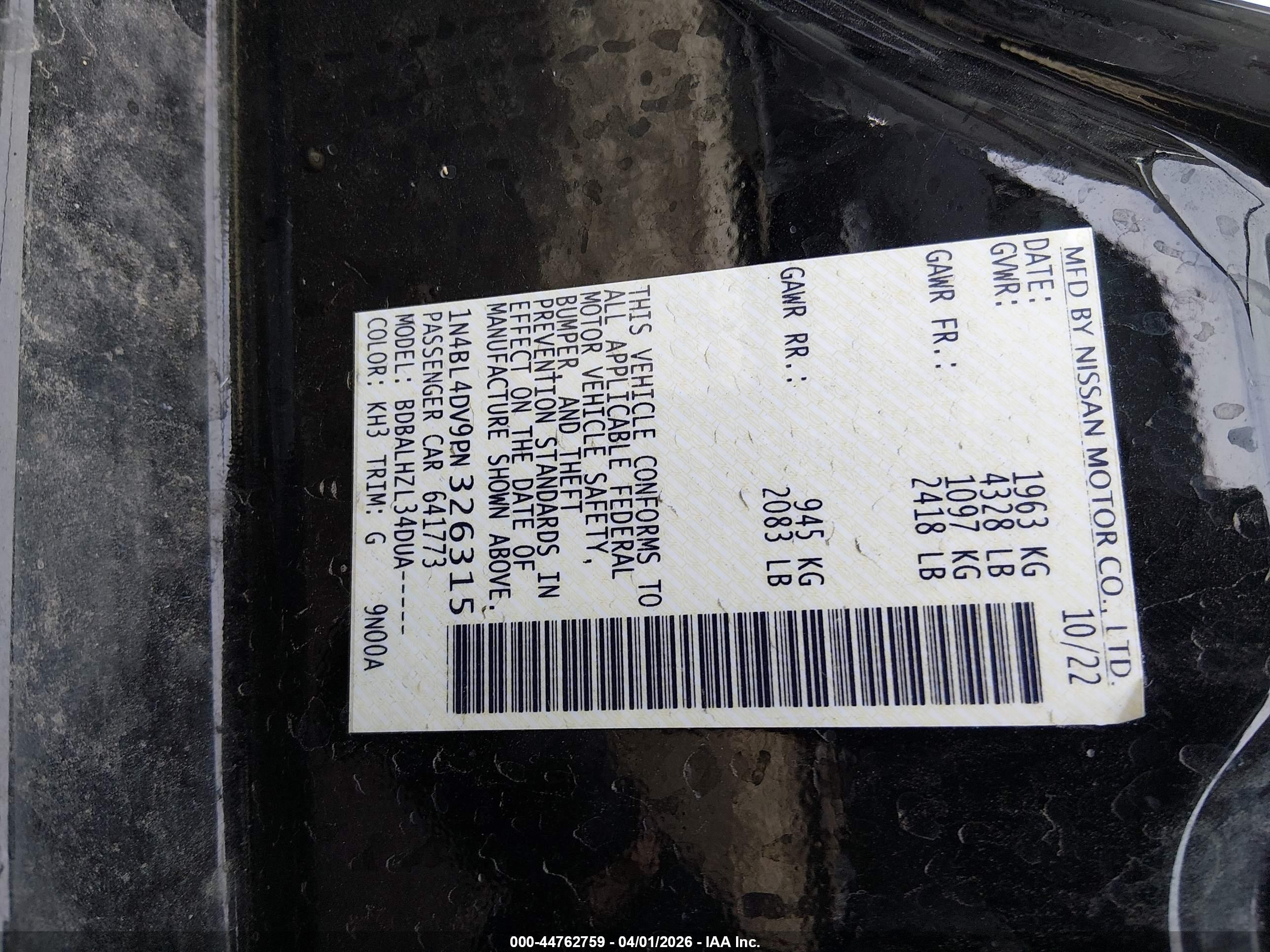 NISSAN ALTIMA image 9