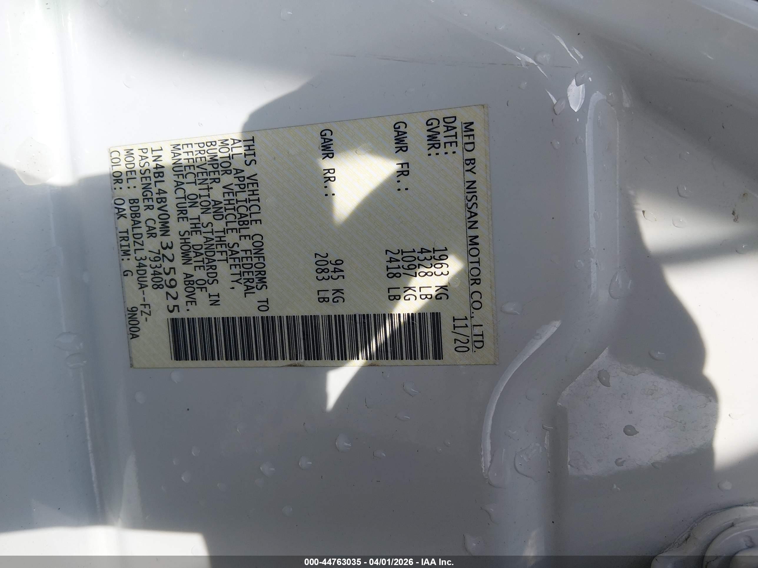 NISSAN ALTIMA image 9