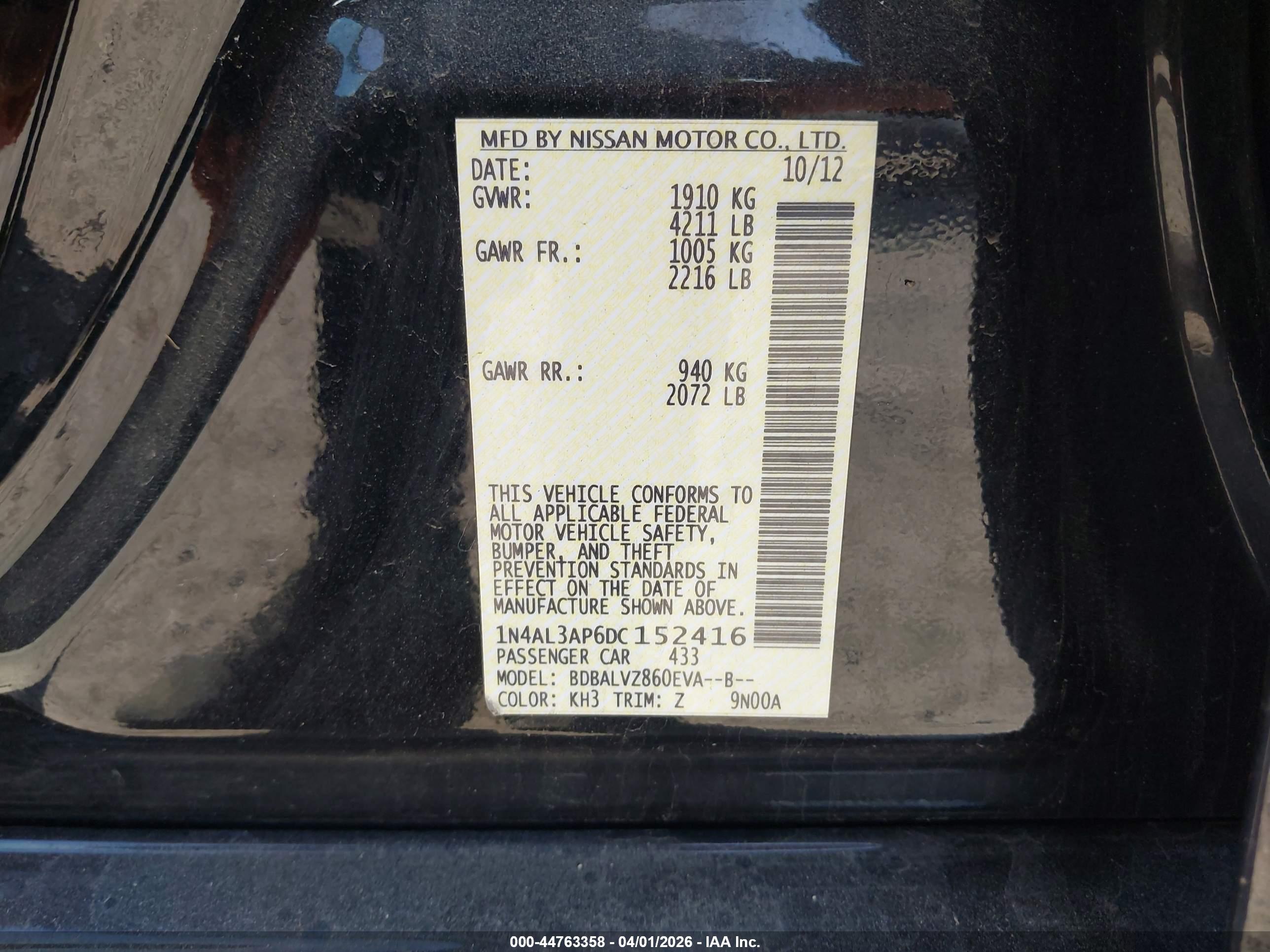 NISSAN ALTIMA image 9