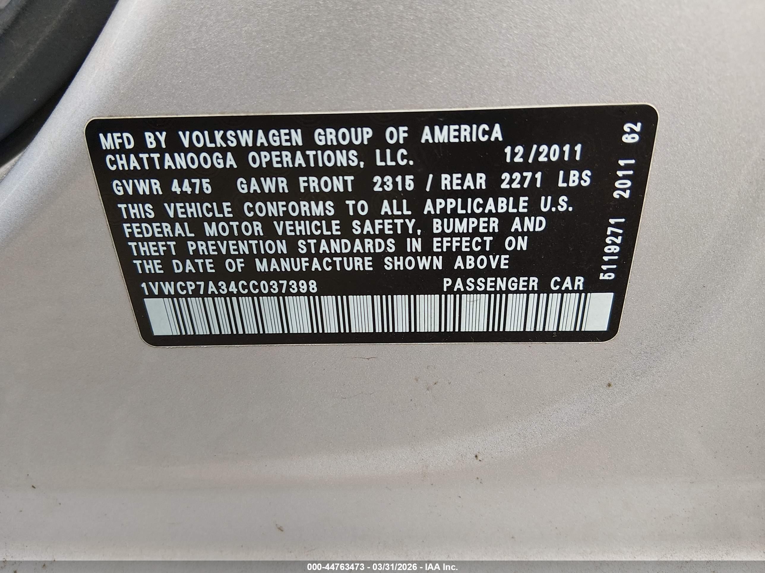 VOLKSWAGEN PASSAT image 9