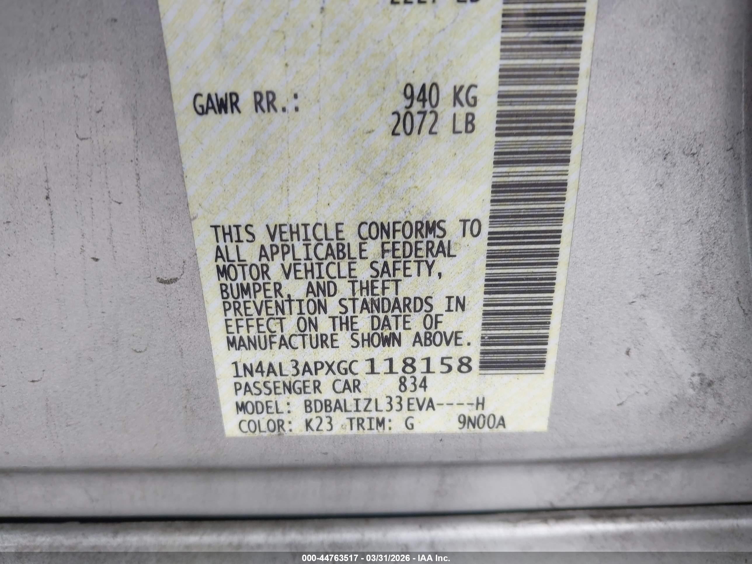 NISSAN ALTIMA image 9