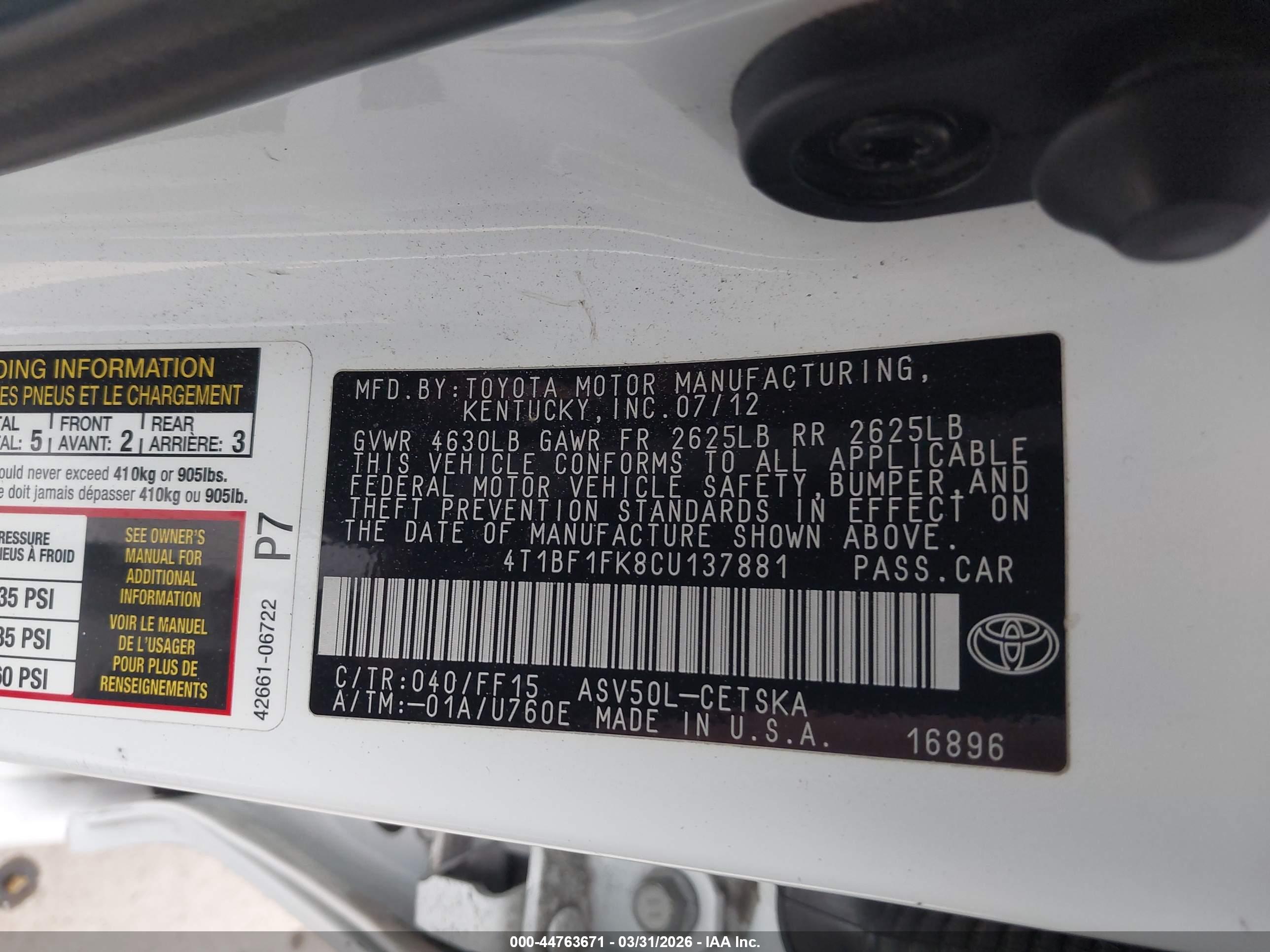 TOYOTA CAMRY image 9