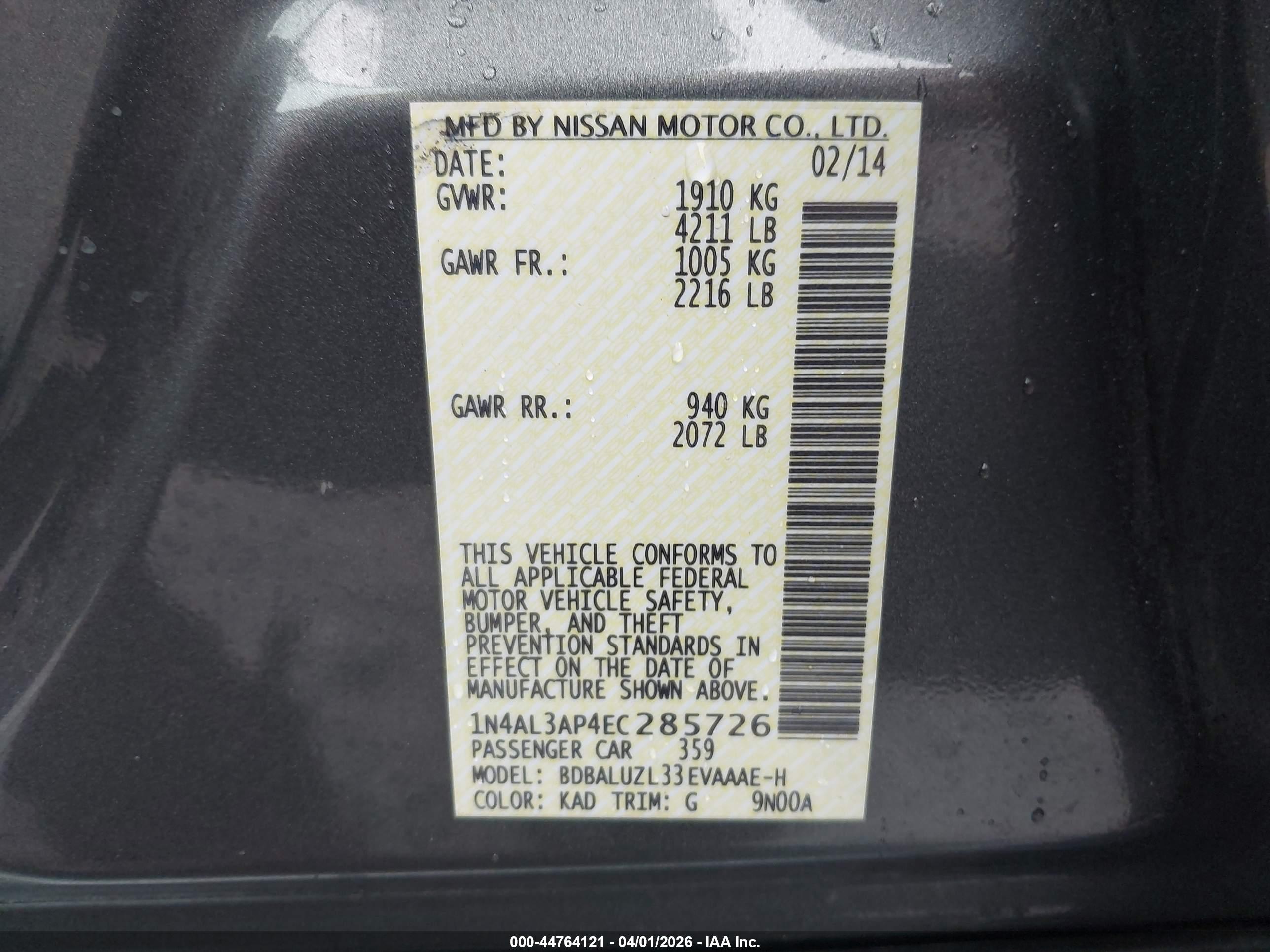 NISSAN ALTIMA image 9