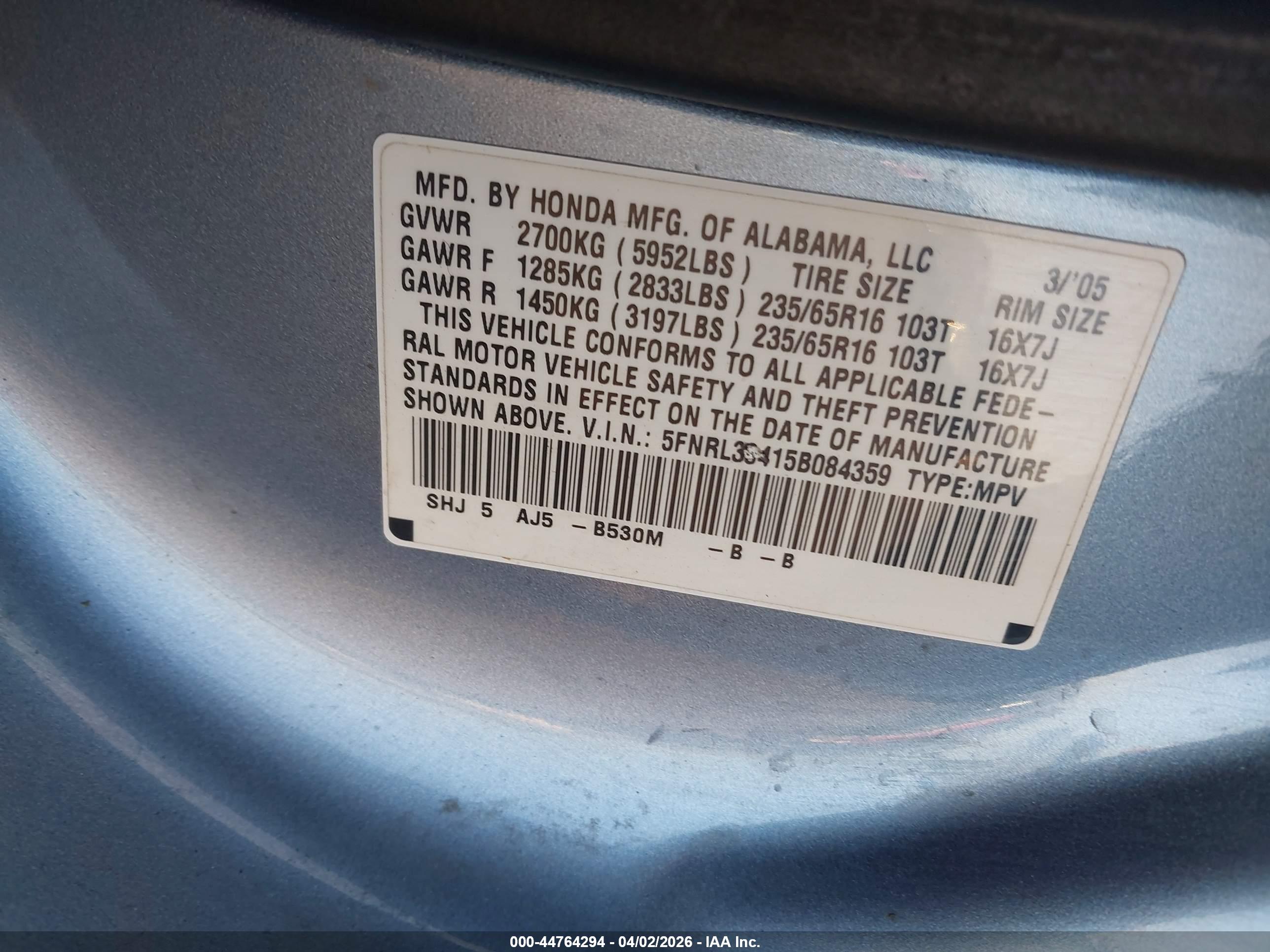 HONDA ODYSSEY image 9