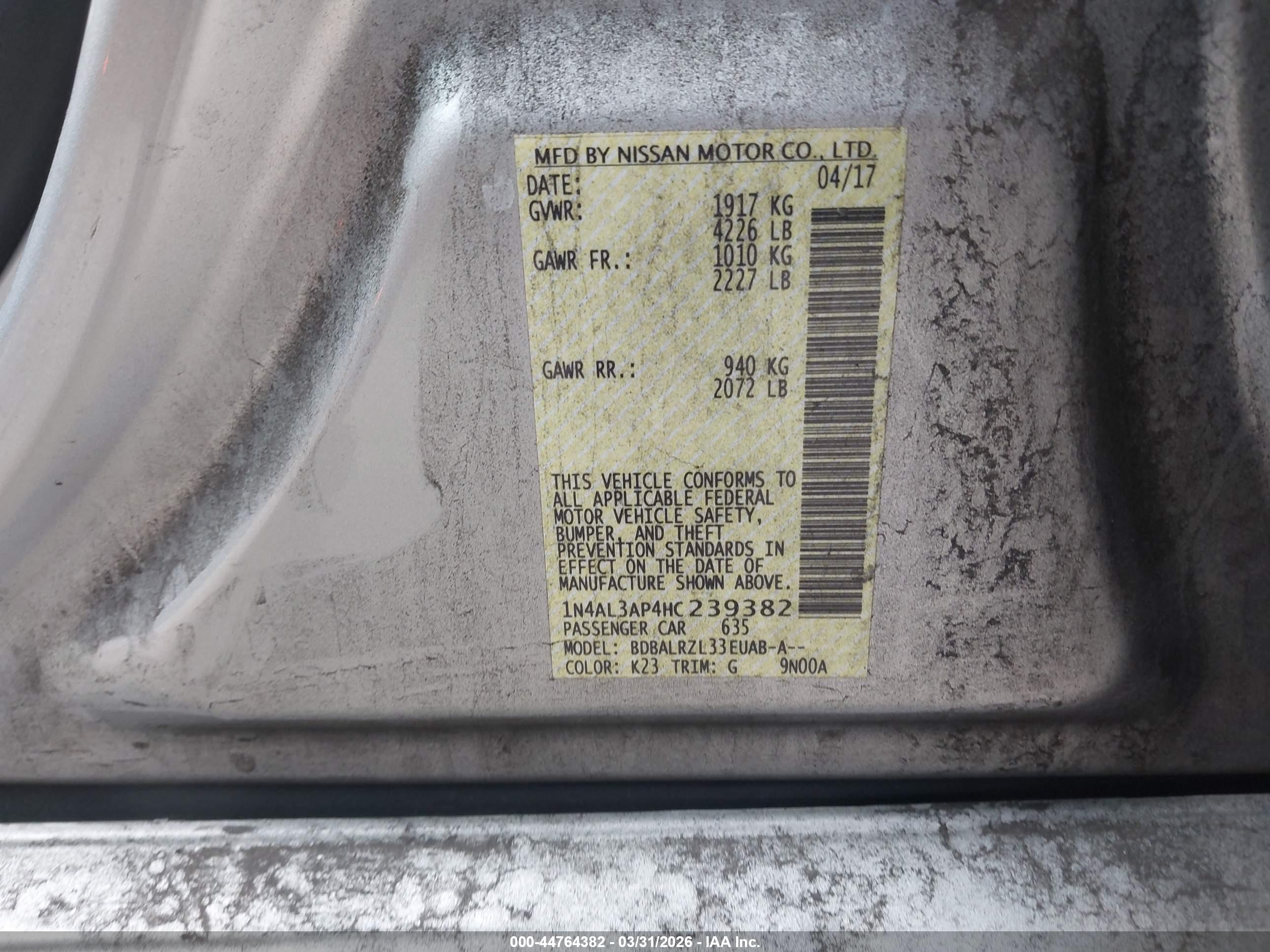 NISSAN ALTIMA image 9