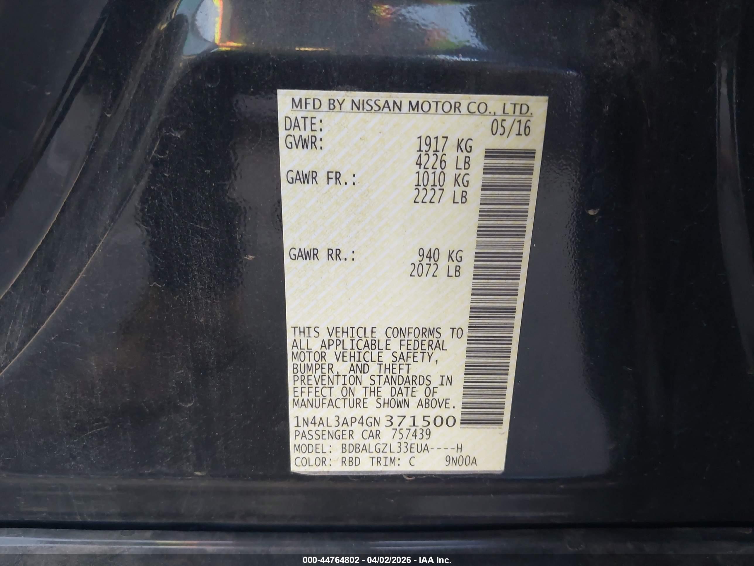 NISSAN ALTIMA image 9