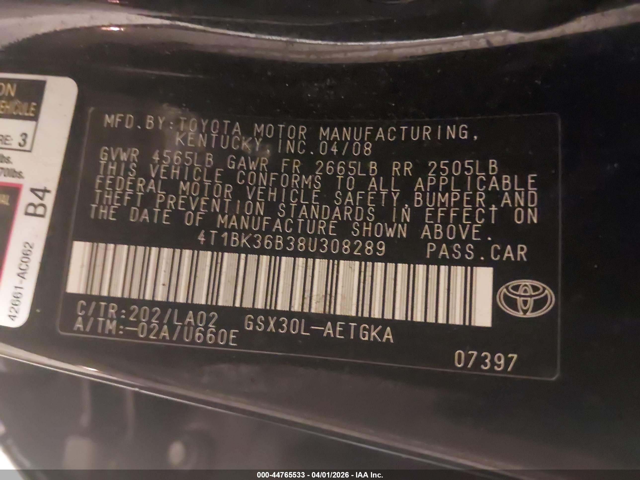 TOYOTA AVALON image 9