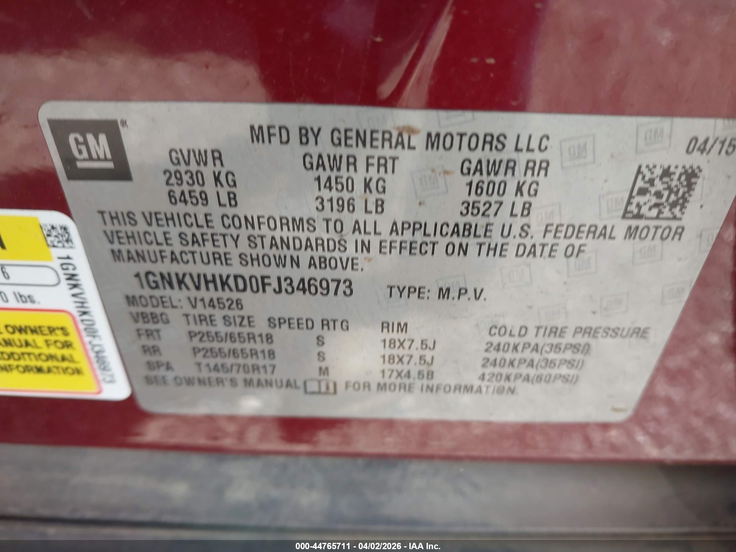 CHEVROLET TRAVERSE image 9