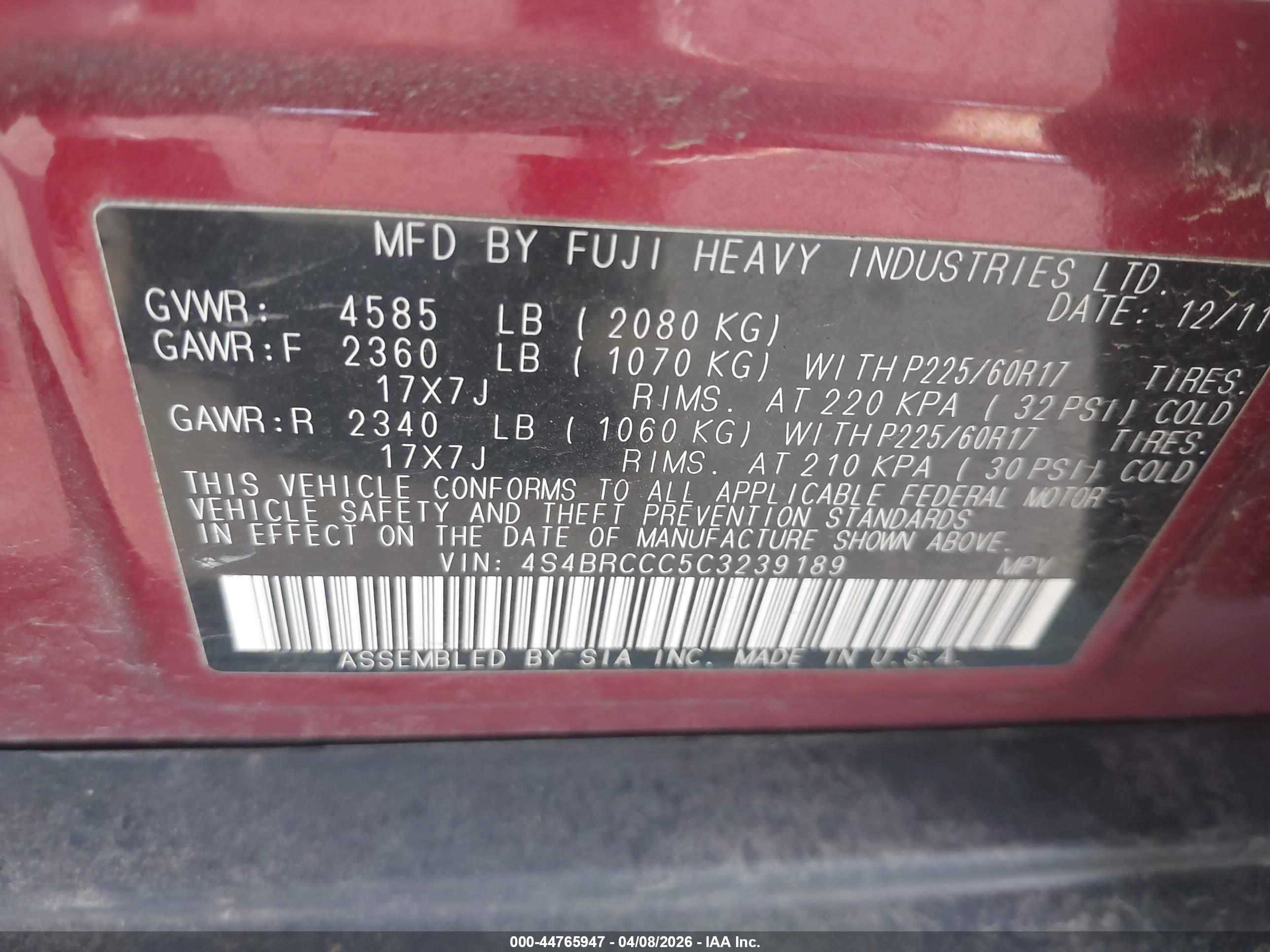 SUBARU OUTBACK image 9