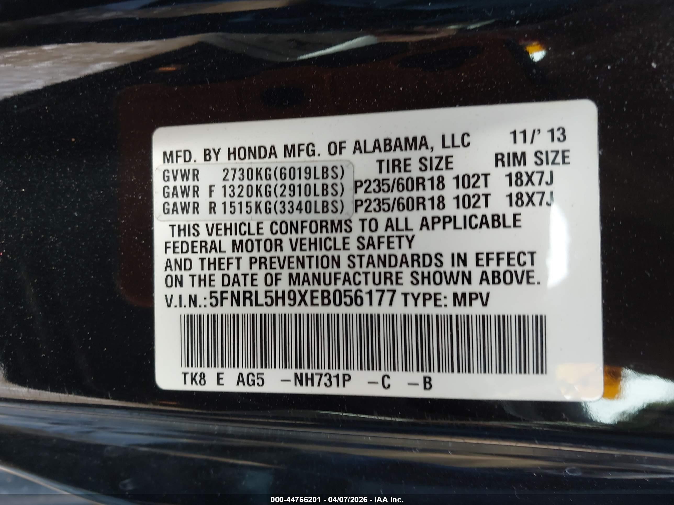 HONDA ODYSSEY image 9