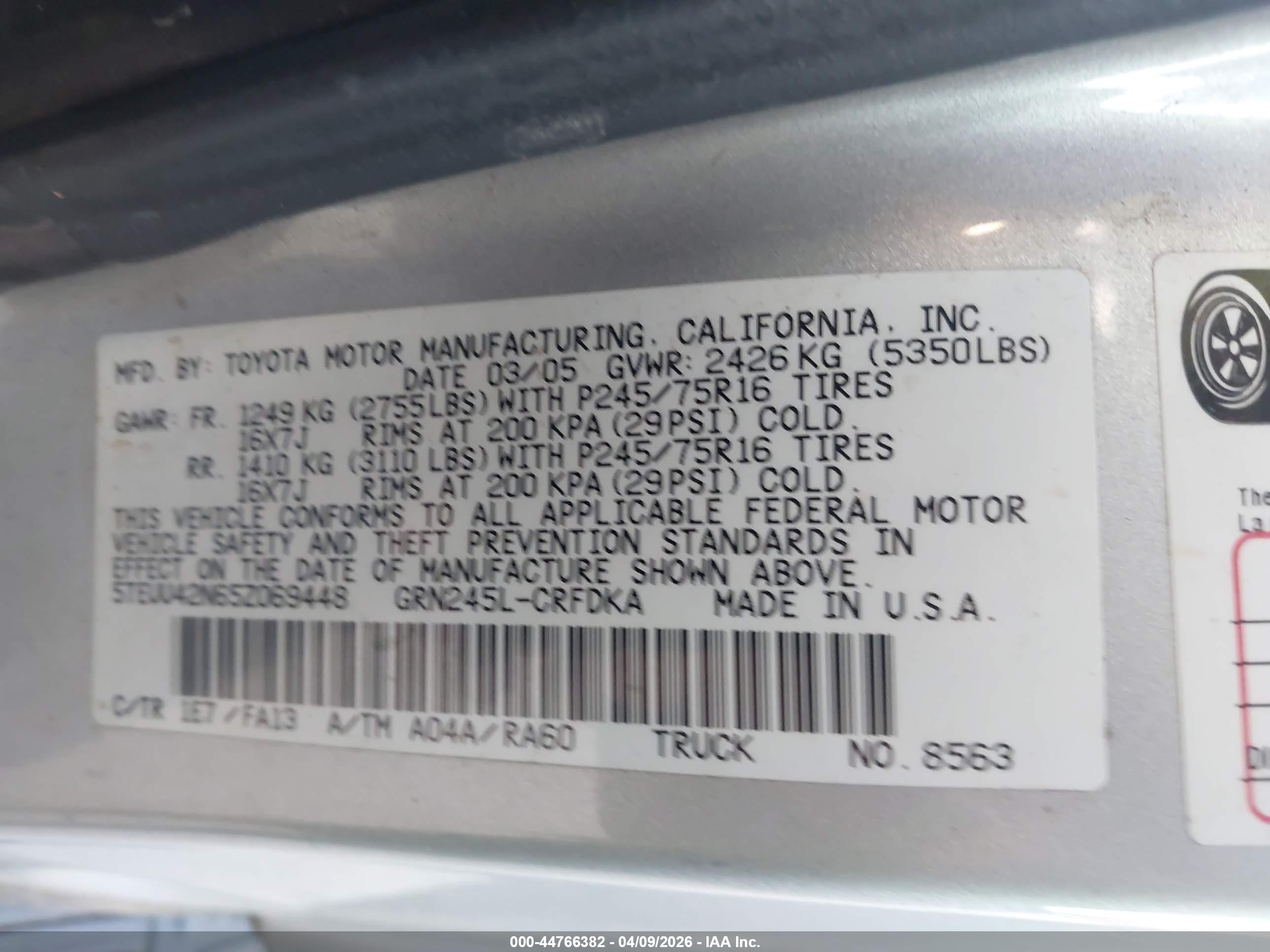 TOYOTA TACOMA image 9