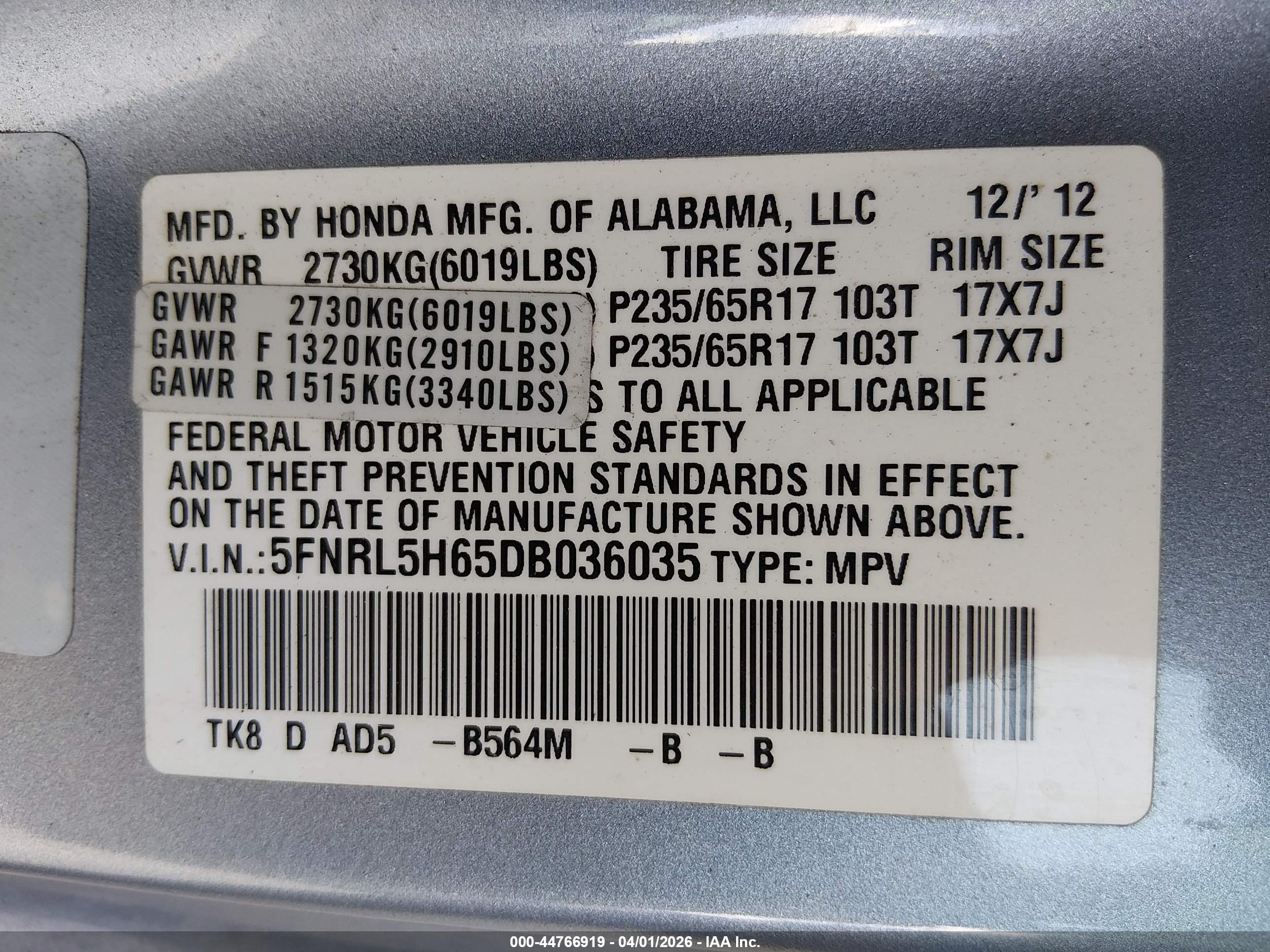 HONDA ODYSSEY image 9