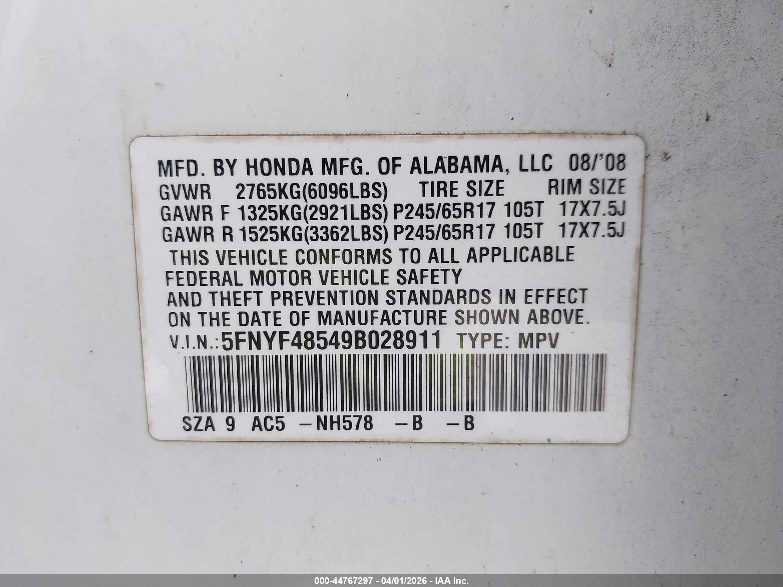 HONDA PILOT image 9