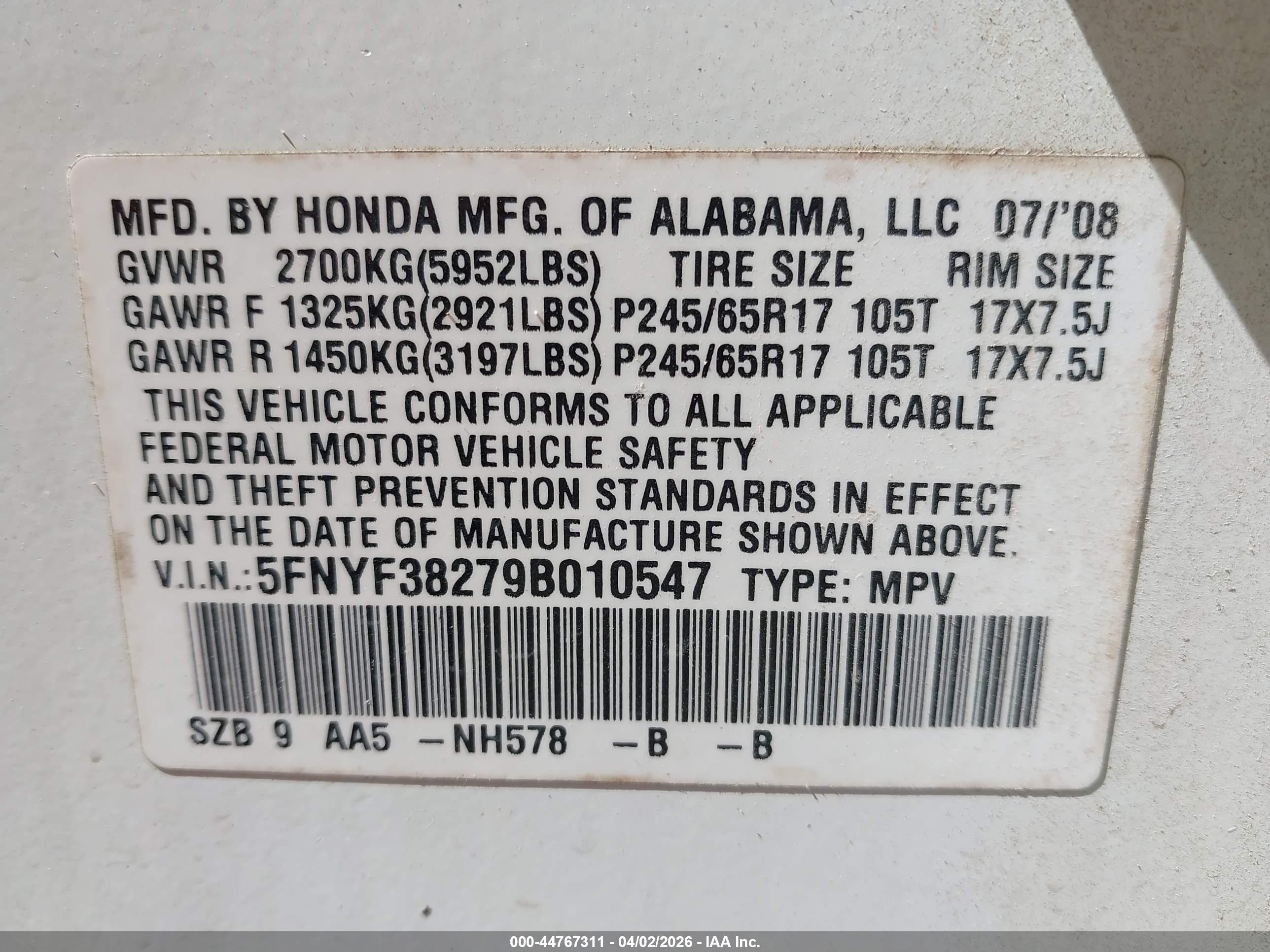 HONDA PILOT image 9